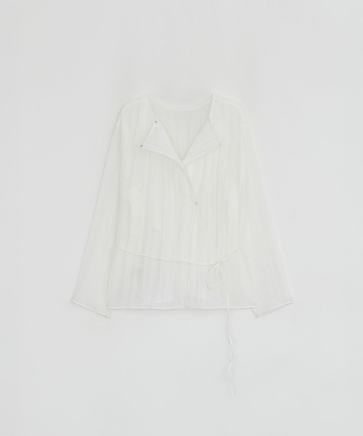 로우타이드(LOW TIDE) SHEER PLEATS CARDIGAN [WHITE]