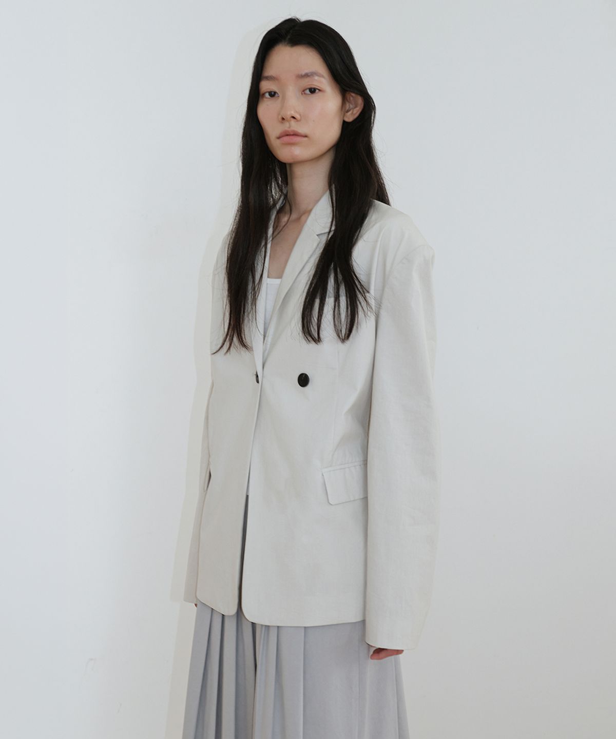 로우타이드(LOW TIDE) BUTTON STRAP JACKET [GREY]
