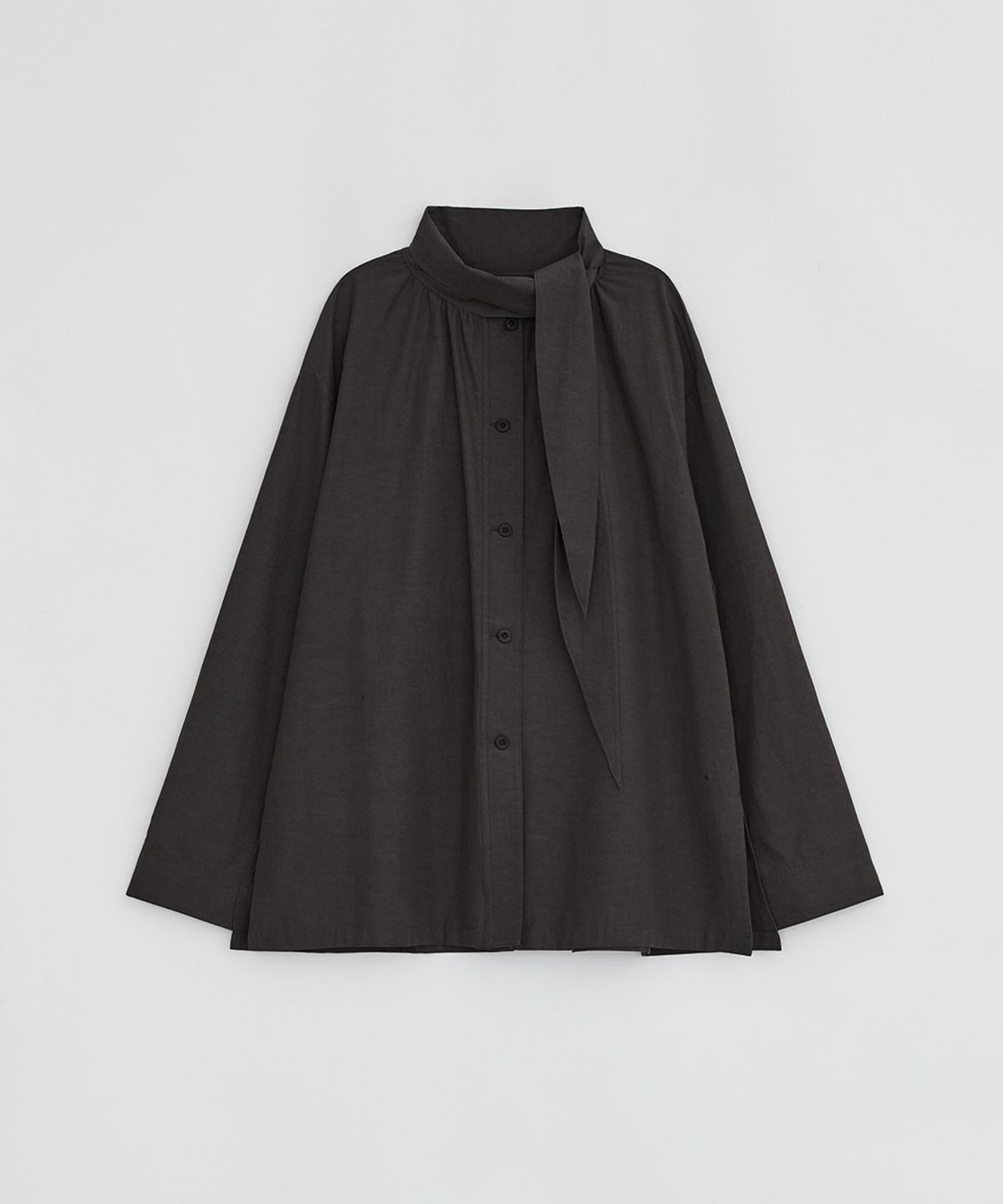 로우타이드(LOW TIDE) SCARF SHIRT JACKET [CHARCOAL]