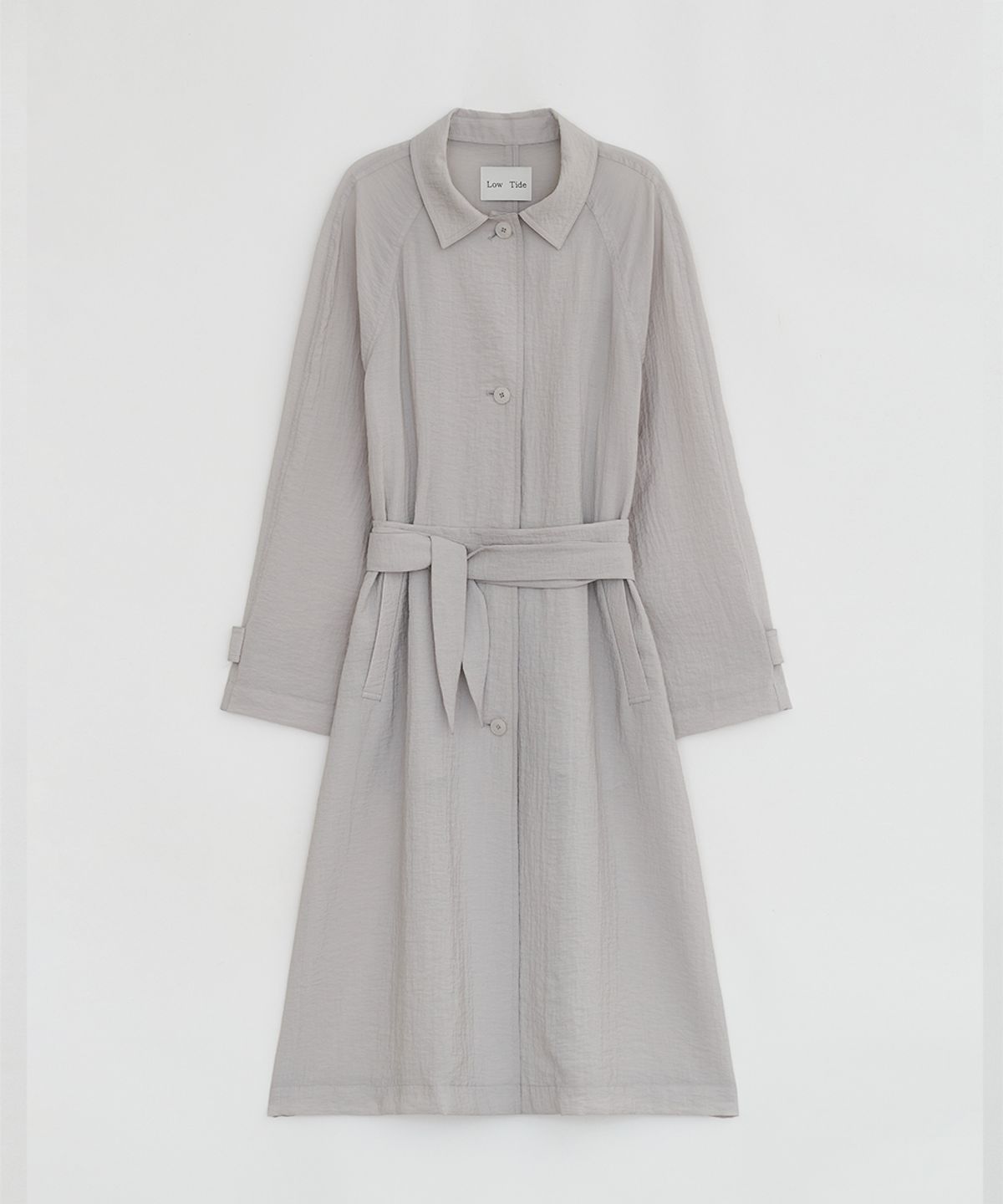 로우타이드(LOW TIDE) SHEER BELT TRENCH COAT [GREY]