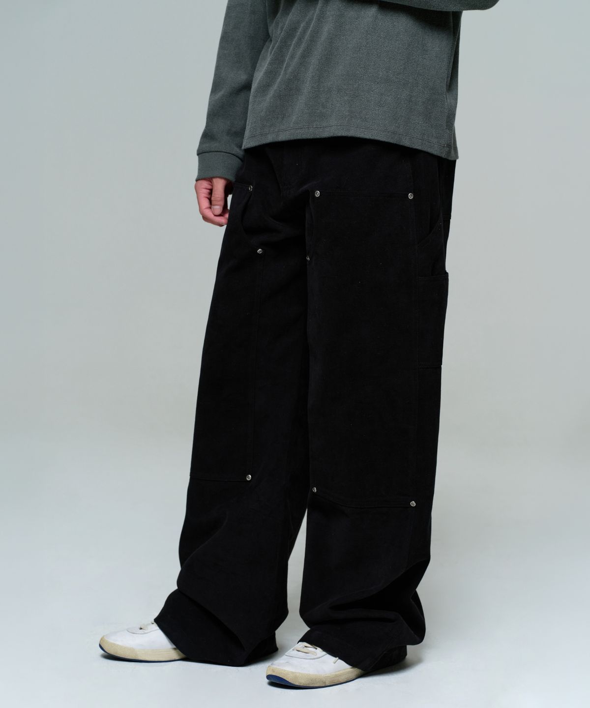 이알에이(ERA) MEN WIDE CARPENTER PANTS - VINTAGE BLACK