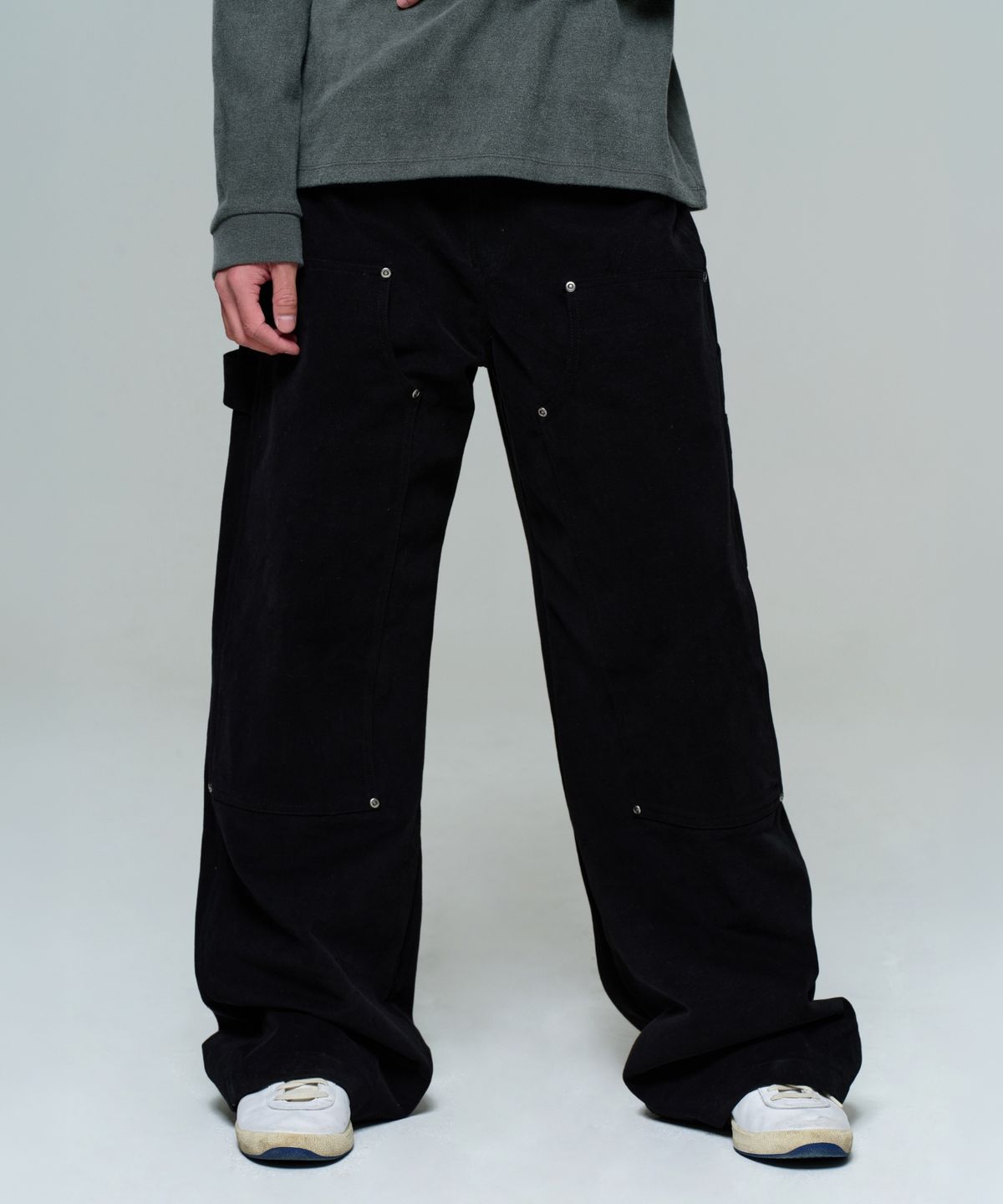 이알에이(ERA) MEN WIDE CARPENTER PANTS - VINTAGE BLACK
