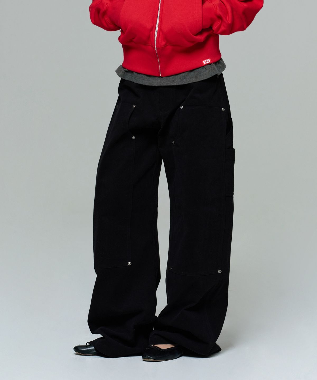 이알에이(ERA) WOMEN WIDE CARPENTER PANTS - VINTAGE BLACK