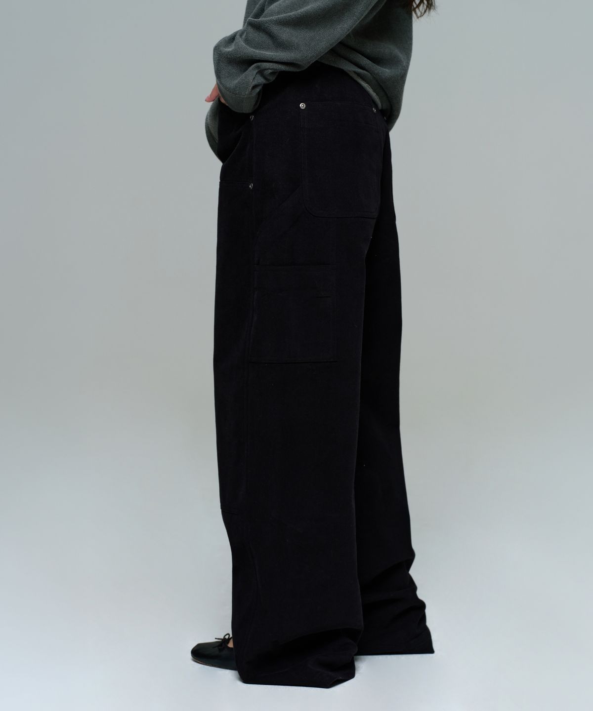 이알에이(ERA) WOMEN WIDE CARPENTER PANTS - VINTAGE BLACK