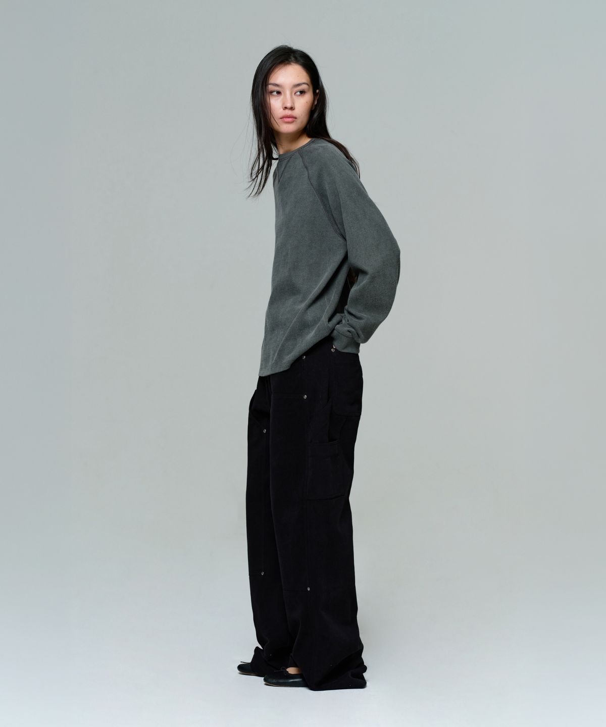 이알에이(ERA) WOMEN WIDE CARPENTER PANTS - VINTAGE BLACK
