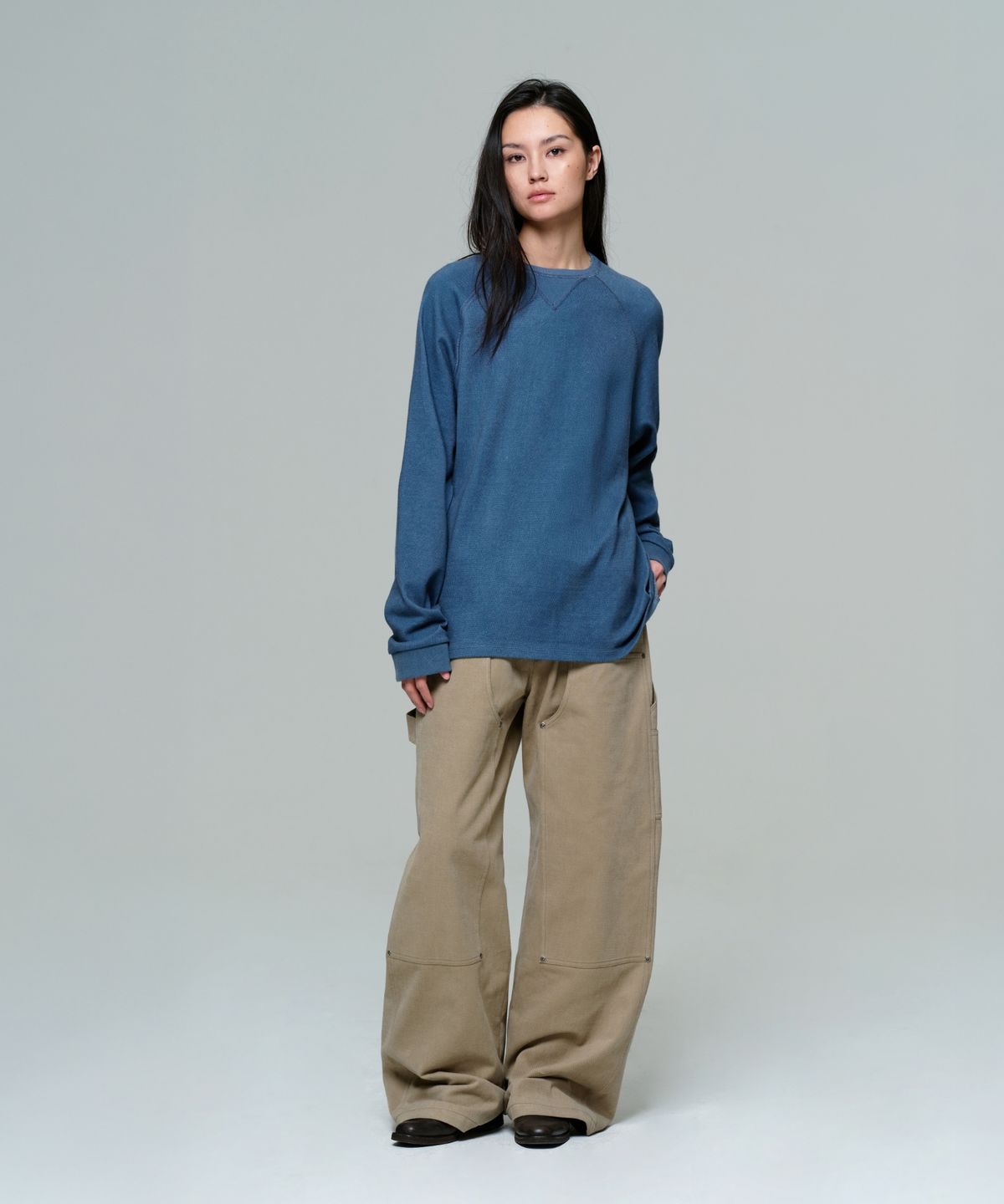 이알에이(ERA) WOMEN WIDE CARPENTER PANTS - KHAKI BEIGE