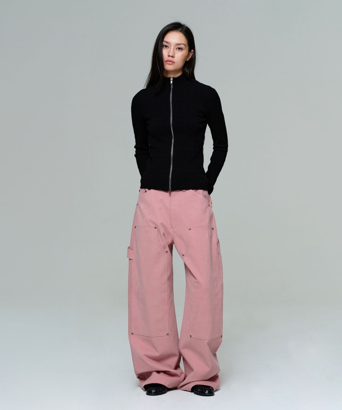 이알에이(ERA) WOMEN WIDE CARPENTER PANTS - DUSTY PINK