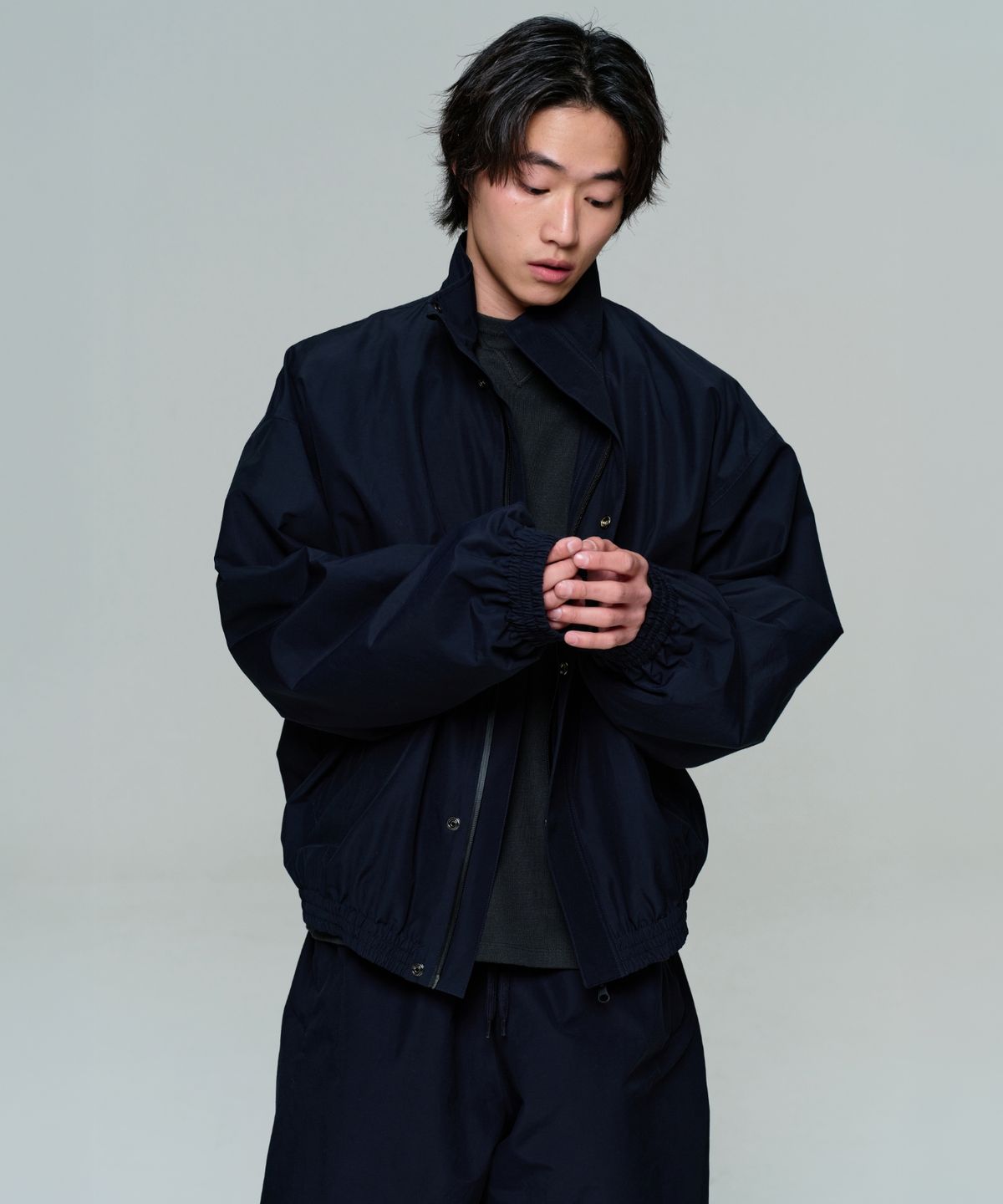 이알에이(ERA) MEN OVERSIZED TRACK ZIP JACKET - DARK NAVY