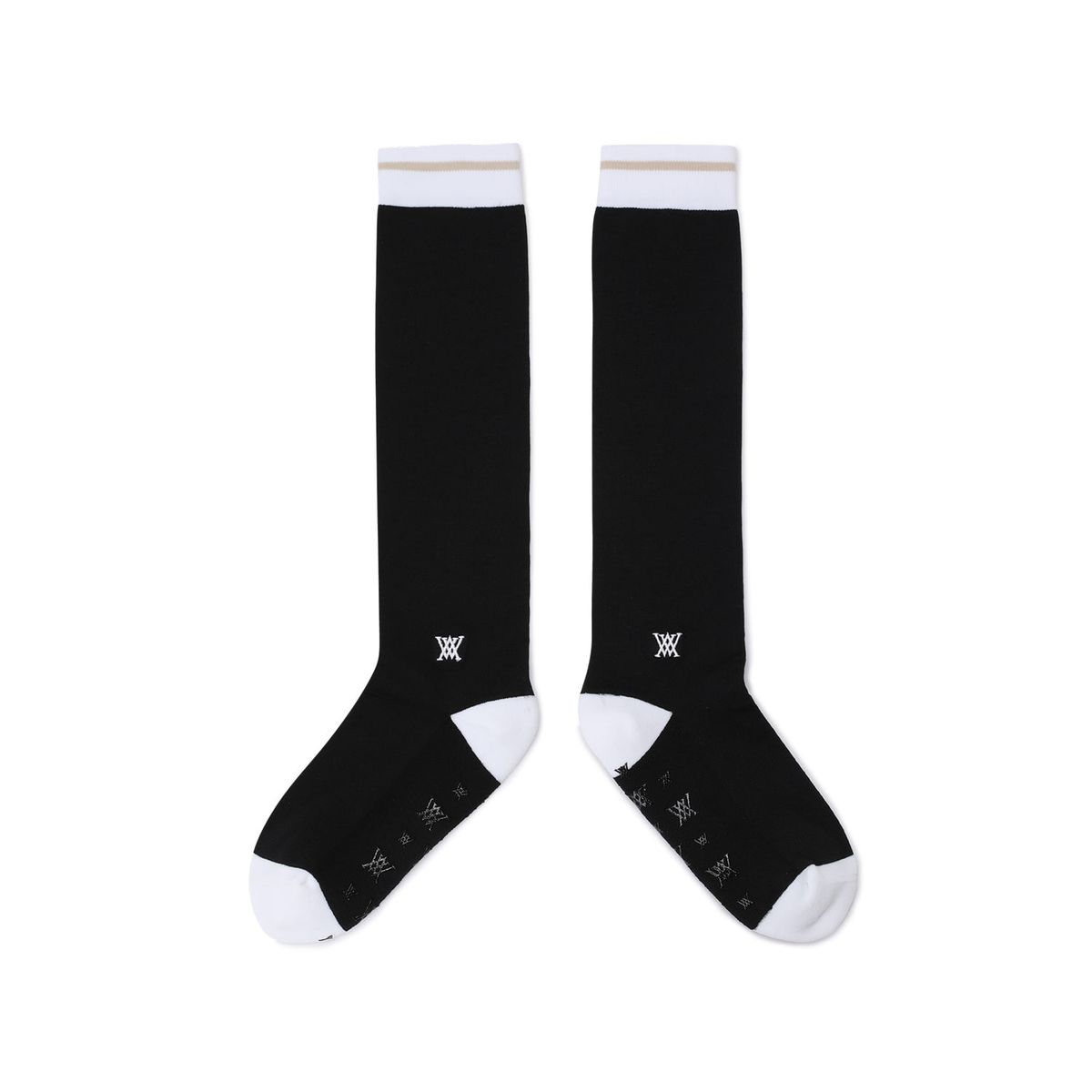 어뉴골프(ANEW GOLF) WOMEN COLOR STRIPE KNEE SOCKS_BK
