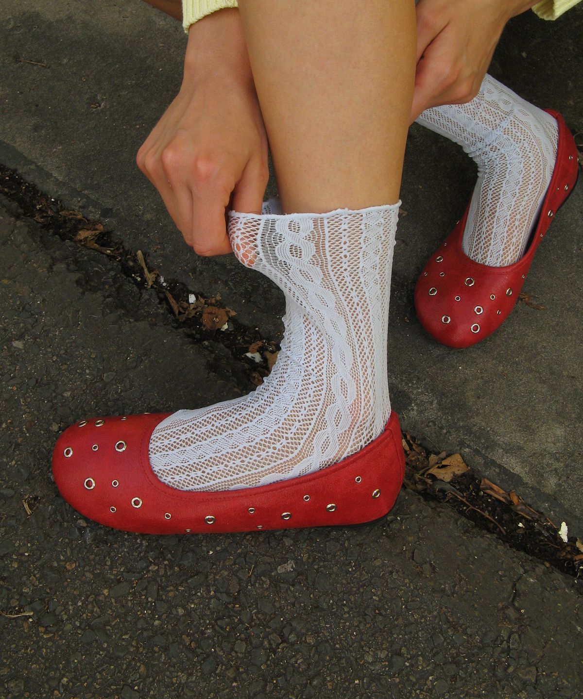 포기무디(FOGGY MOODY) Me 0044. Eyelet Mesh Flat Shoes - 3colors
