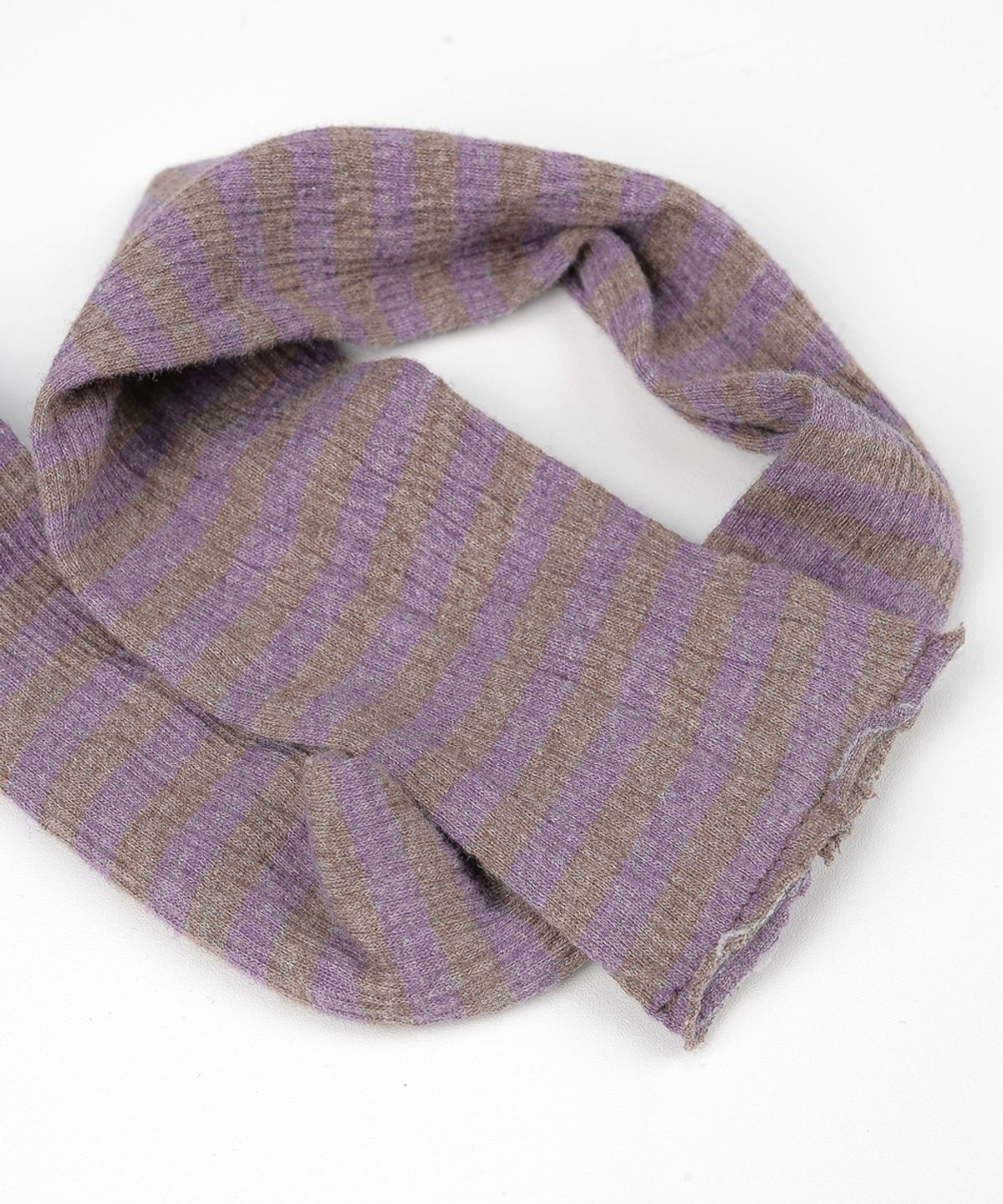 베이컨트 아카이브(VACANT ARCHIVE) WORKSHOP SKINNY STRIPE MUFFLER PURPLE/BROWN