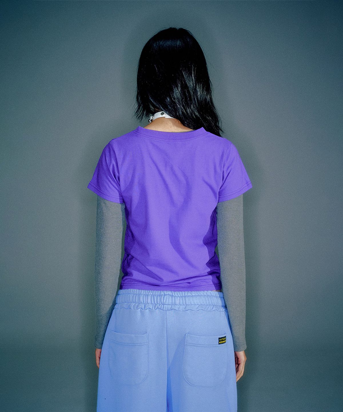 베이컨트 아카이브(VACANT ARCHIVE) WORKSHOP BABY-FIT SHORT-SLEEVE T-SHIRT PURPLE