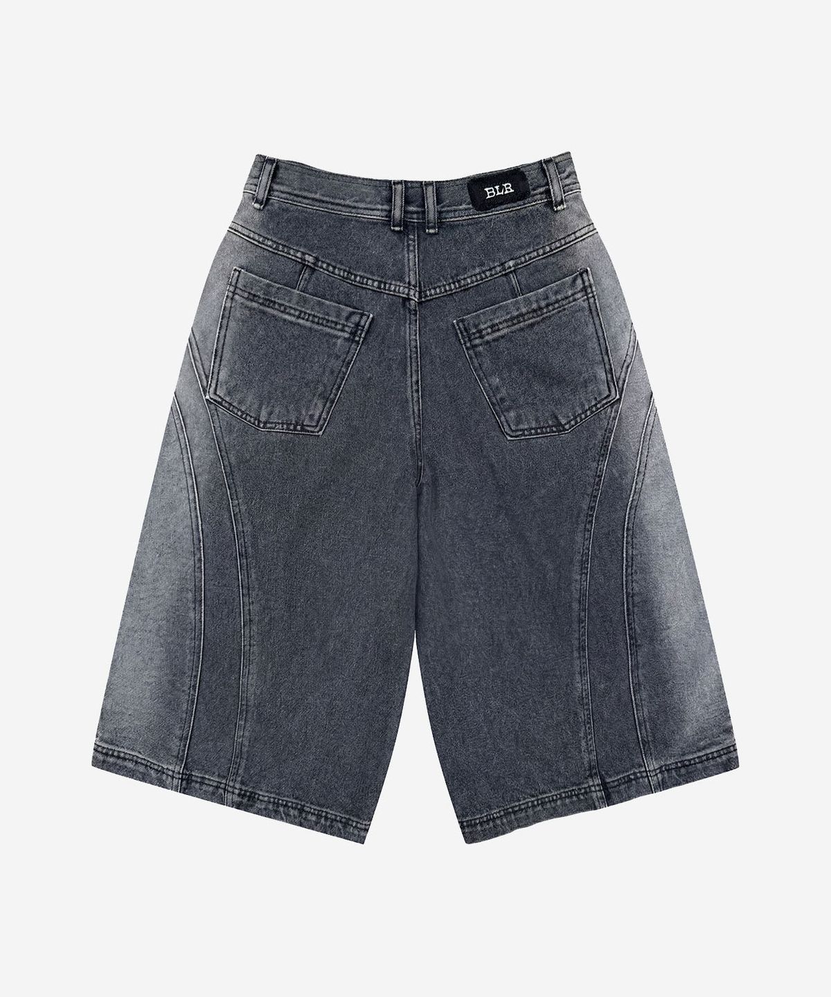 비엘알(BLR) Arc Line Bermuda Washing Denim Pants Grey