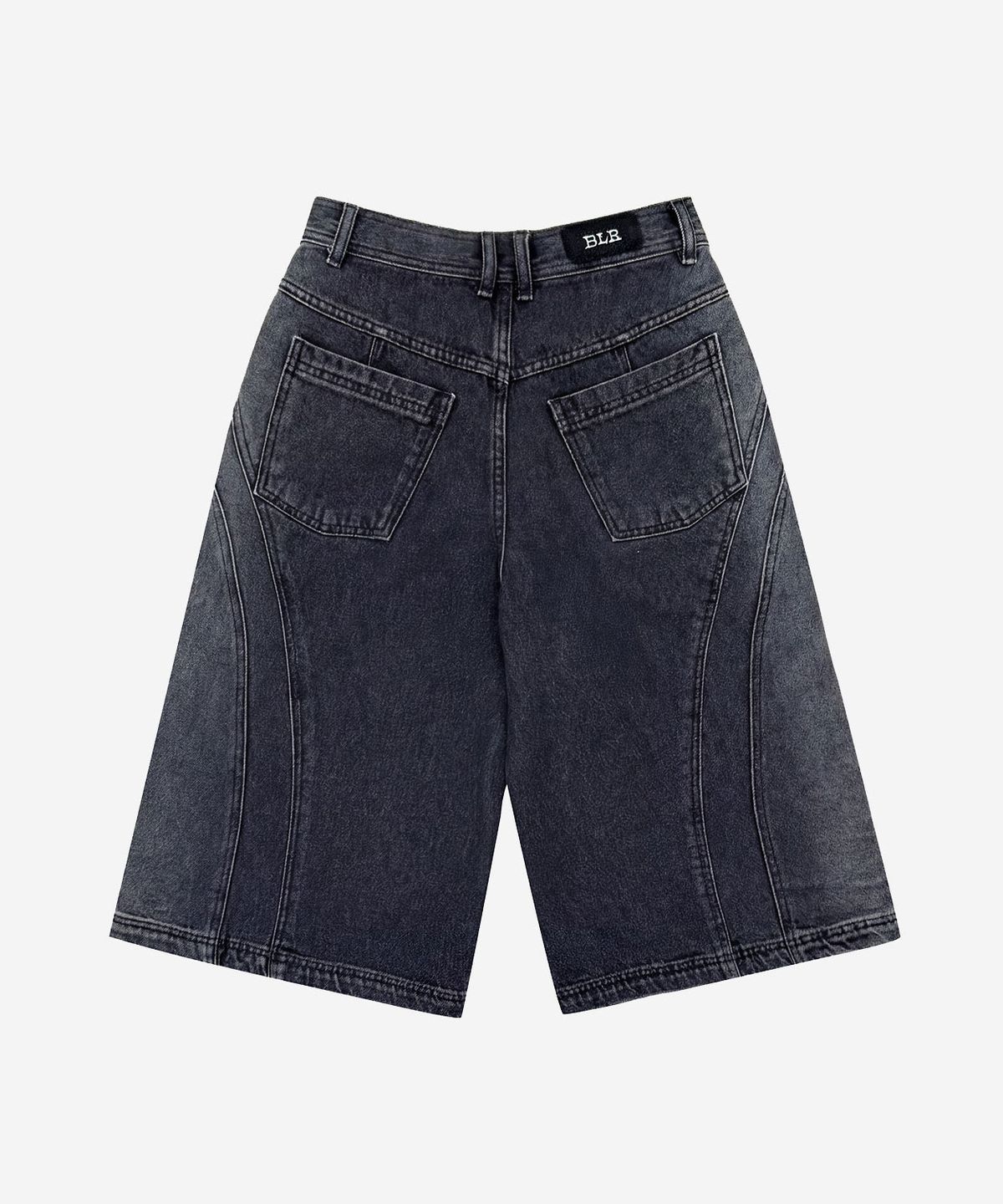 비엘알(BLR) Arc Line Bermuda Washing Denim Pants Black