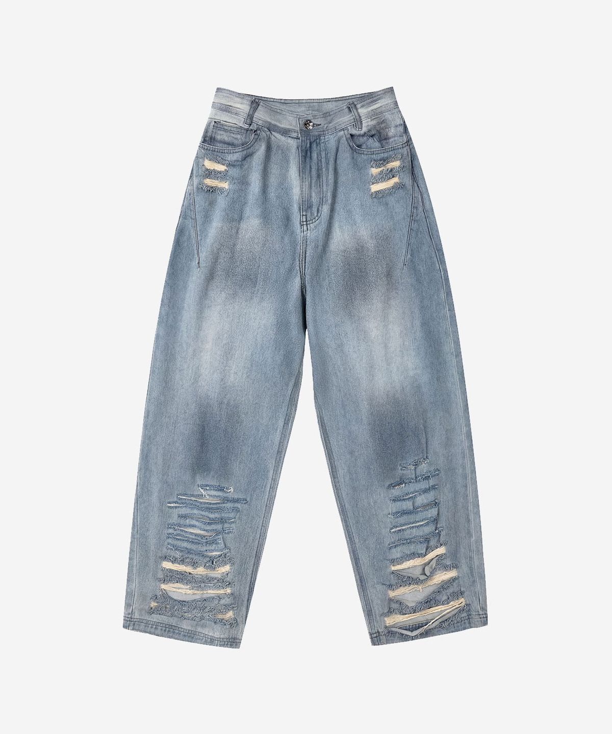 비엘알(BLR) Destroyed Vintage Oil Washing Denim Pants