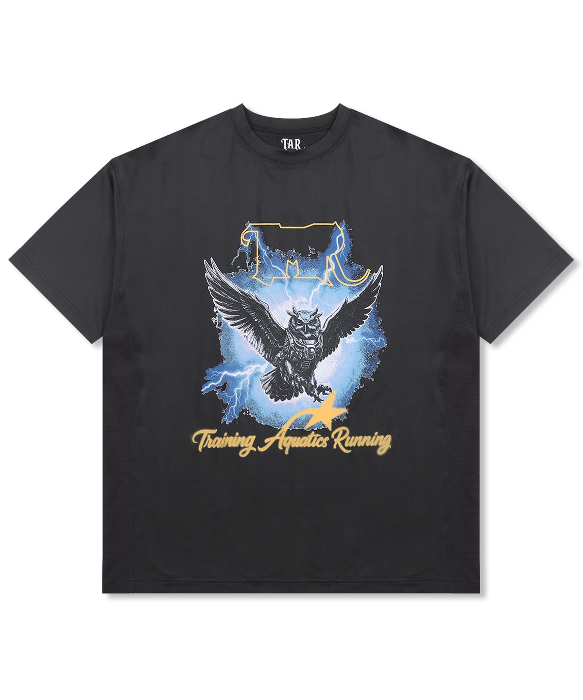글랙(GLACK) GTTAR004 미케닉 아울 반팔 티셔츠 (BLACK)