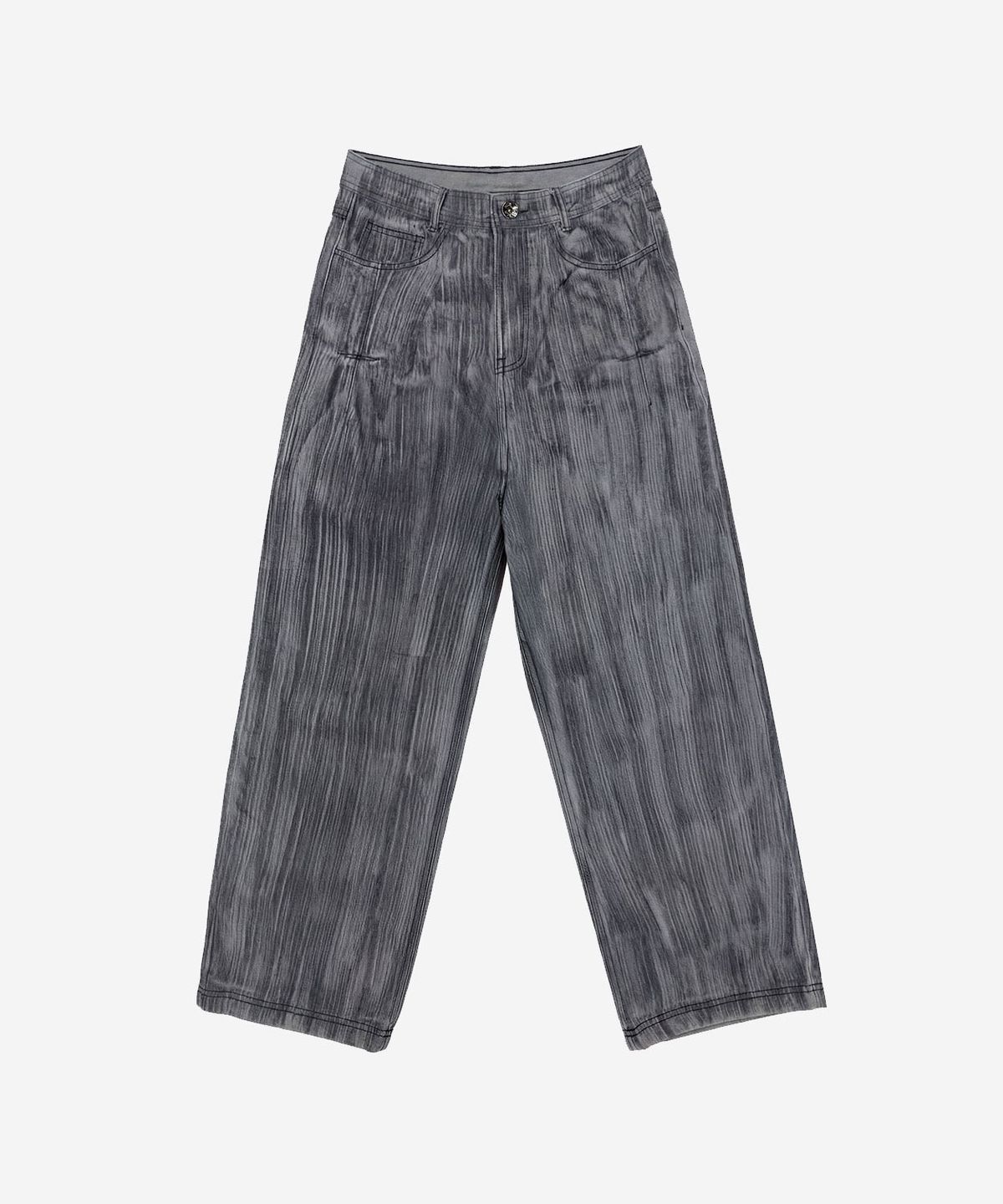 비엘알(BLR) Brushed Oil Washed Wide Denim Pants Grey
