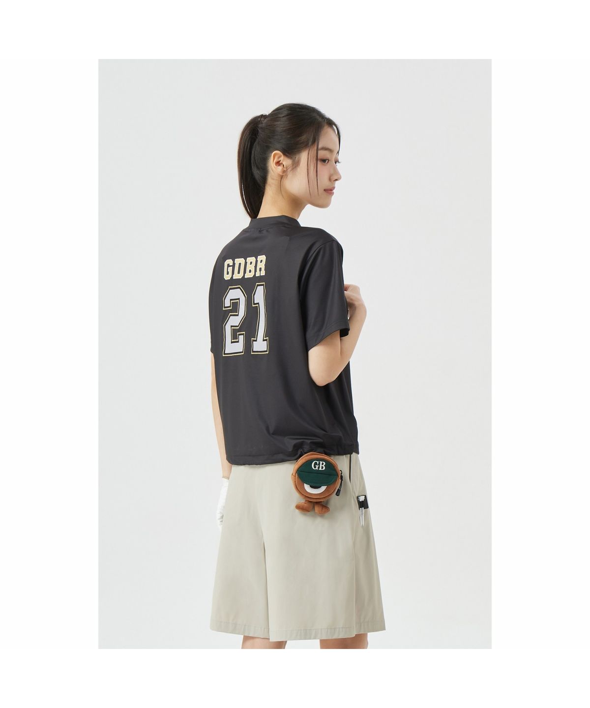 골든베어(GOLDEN BEAR) (W) Satin Short Shirt G5TAM26231BKX