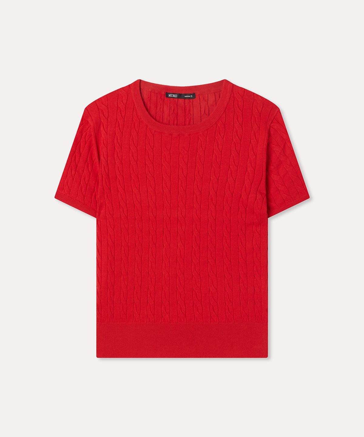 미쏘(MIXXO) [에센셜] 케이블 반팔 풀오버_MIWKAG430T