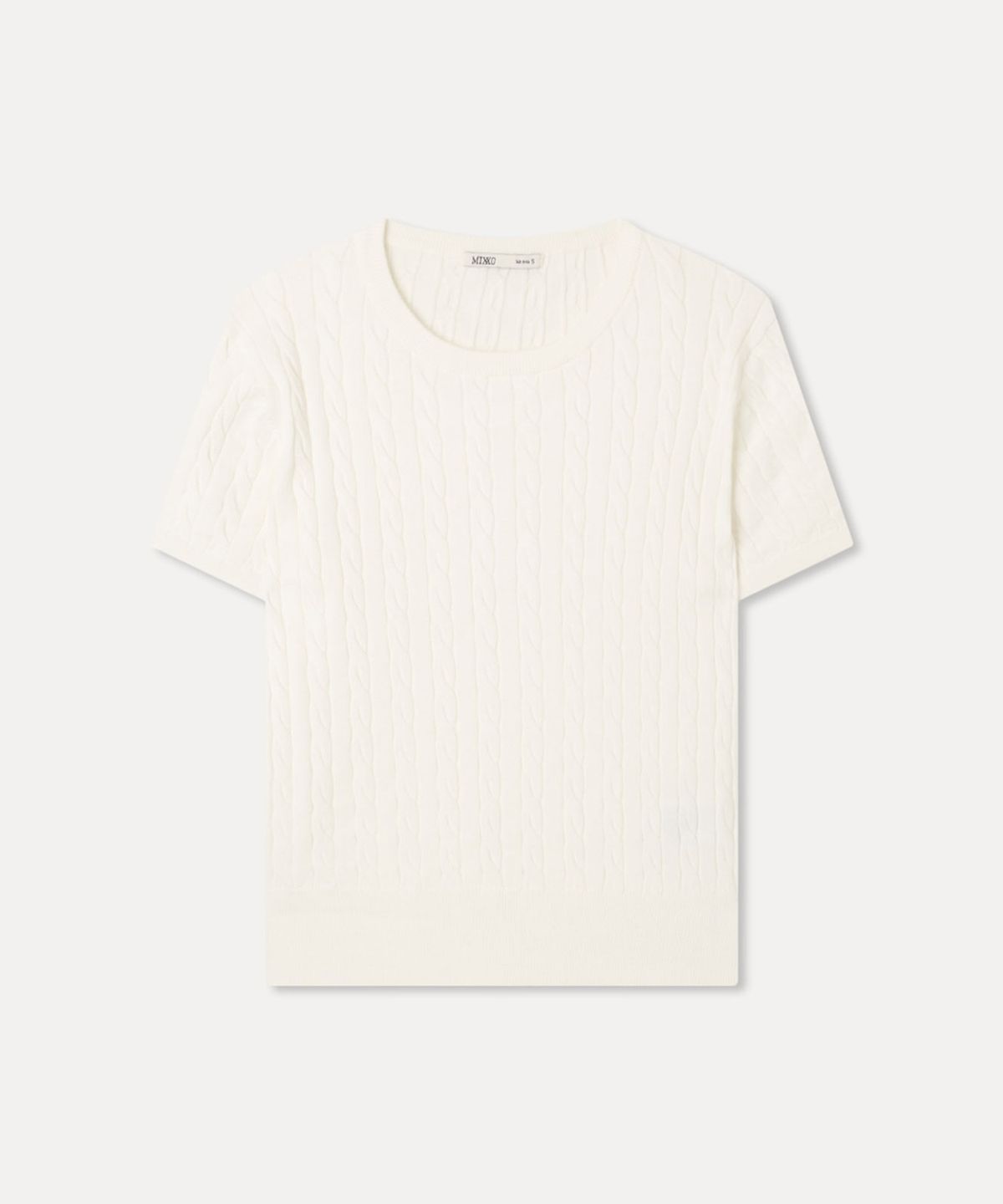 미쏘(MIXXO) [에센셜] 케이블 반팔 풀오버_MIWKAG430T