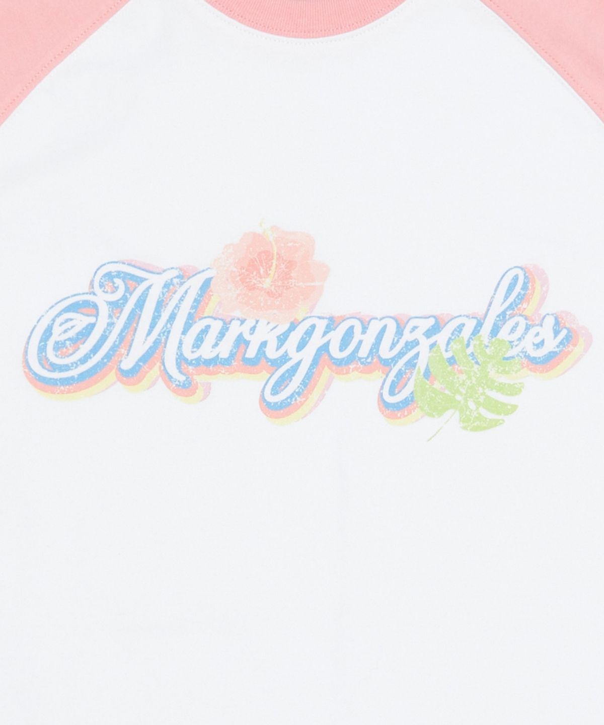 마크곤잘레스(MARK GONZALES) 우먼즈 래글런 빈티지 그래픽 티셔츠 - WHITE