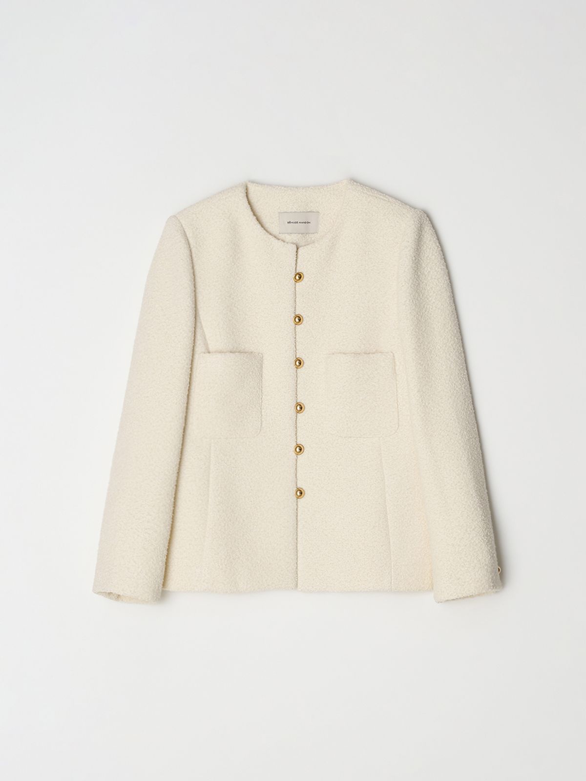 비뮤즈맨션(BEMUSE MANSION) Boucle tweed jacket - Cream ivory