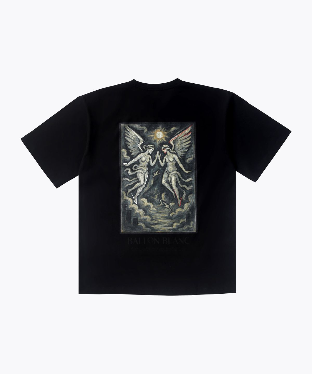 발롱블랑 라이프(BALLONBLANC LIFE) Ethereal Oversize Round Tee (Cotton 100%) - BLACK