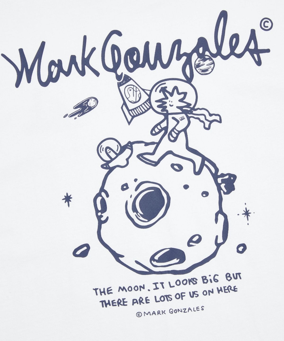 마크곤잘레스(MARK GONZALES) 스페이스 두들 그래픽 티셔츠 - WHITE
