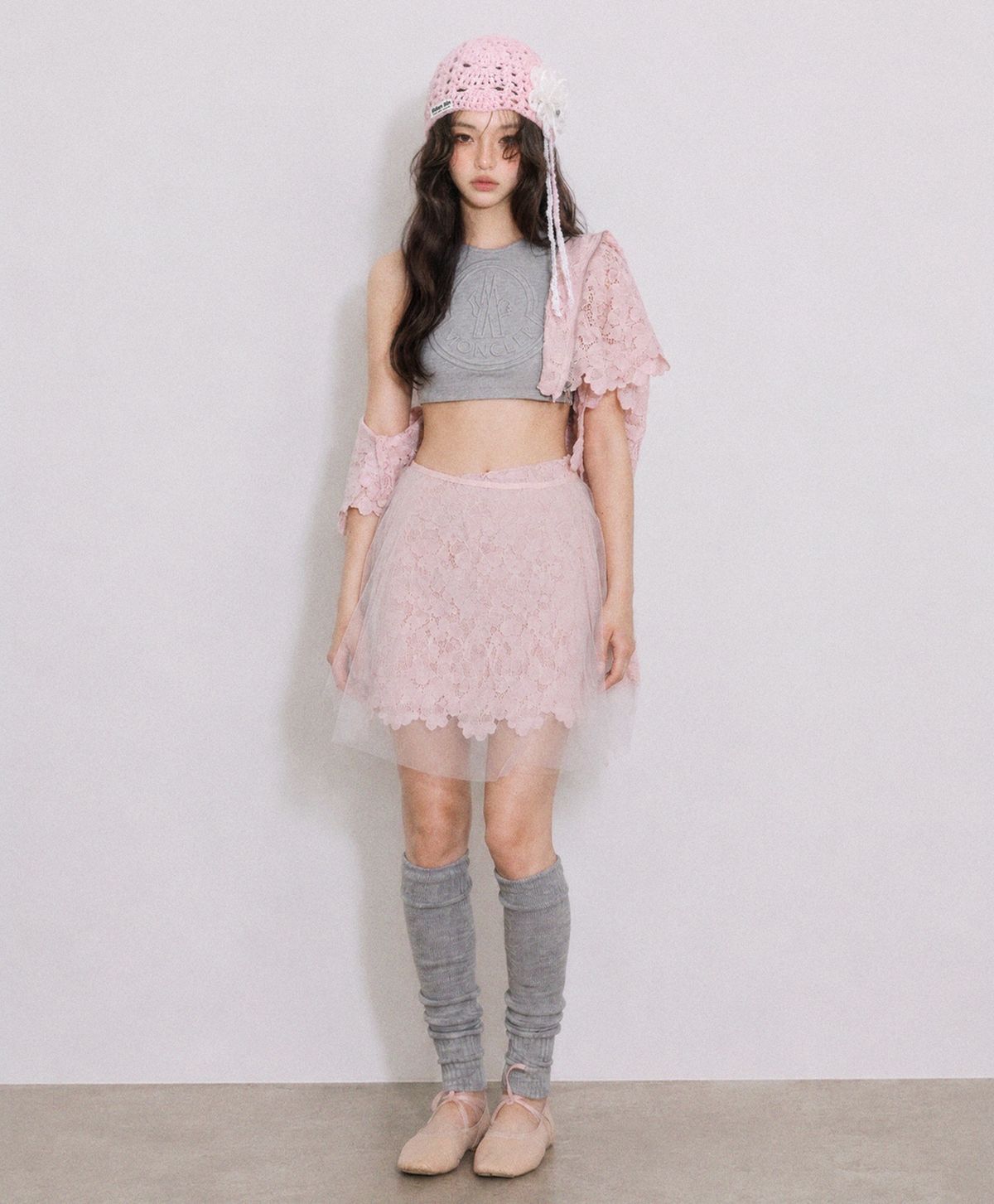 이든빈(Eden Bin) 썬플라워 부케 로제트 크로셰 비니 모자 베이비 핑크