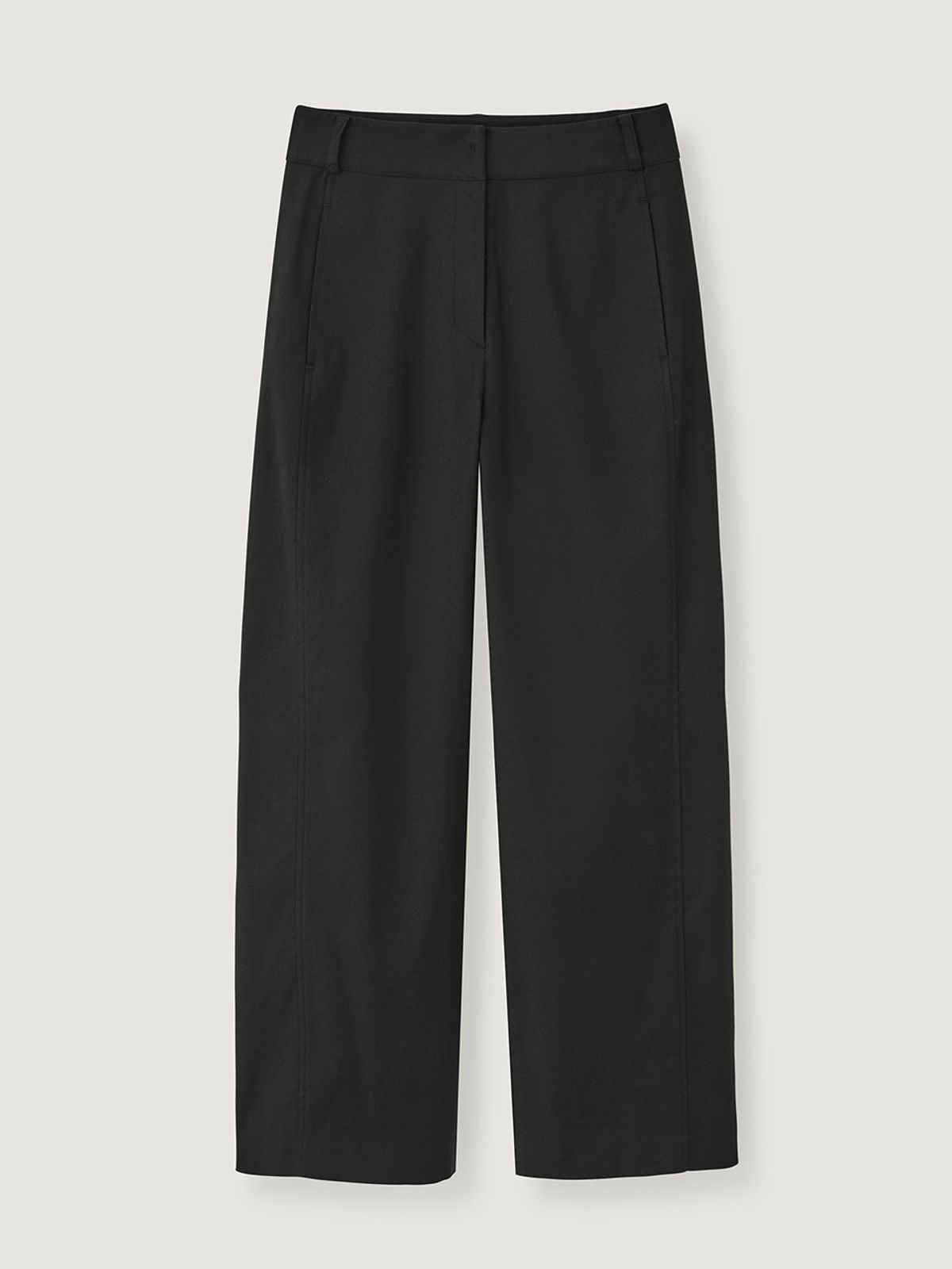 비뮤즈맨션(BEMUSE MANSION) Curved cotton pants - Black
