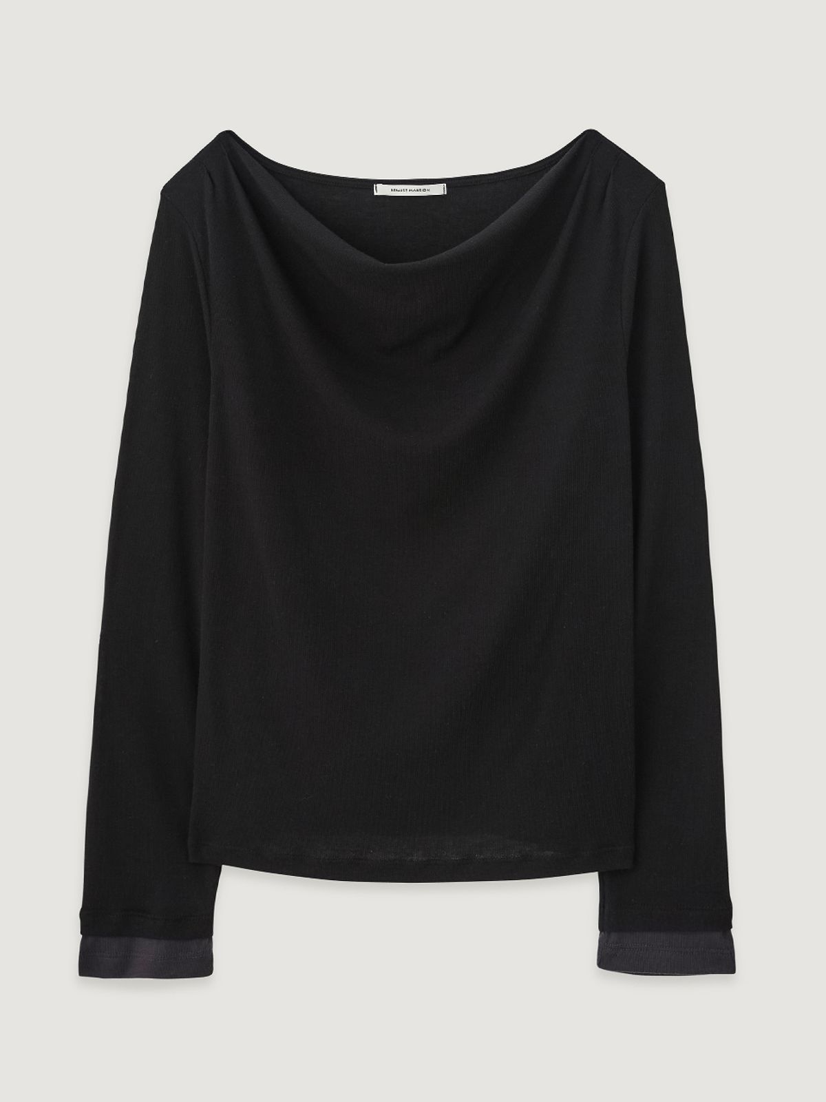 비뮤즈맨션(BEMUSE MANSION) Drape neck top - Black