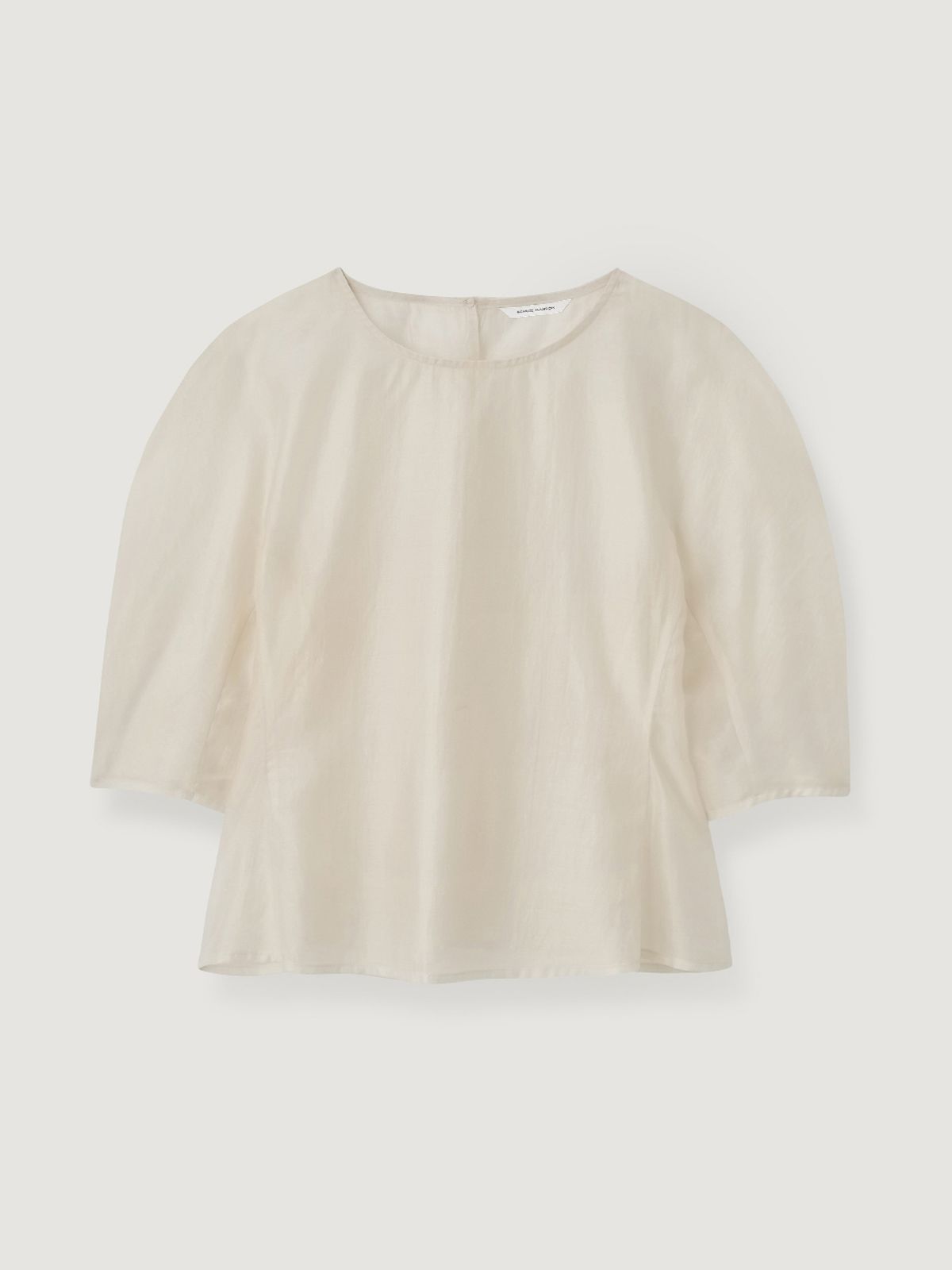 비뮤즈맨션(BEMUSE MANSION) Peplum sheer blouse - Cream