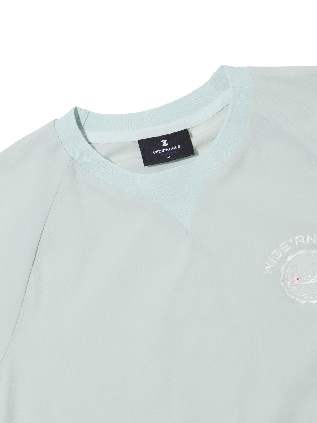 와이드앵글(WIDEANGLE) CO 스몰 아트웍 우븐 라운드넥 L_Light Mint