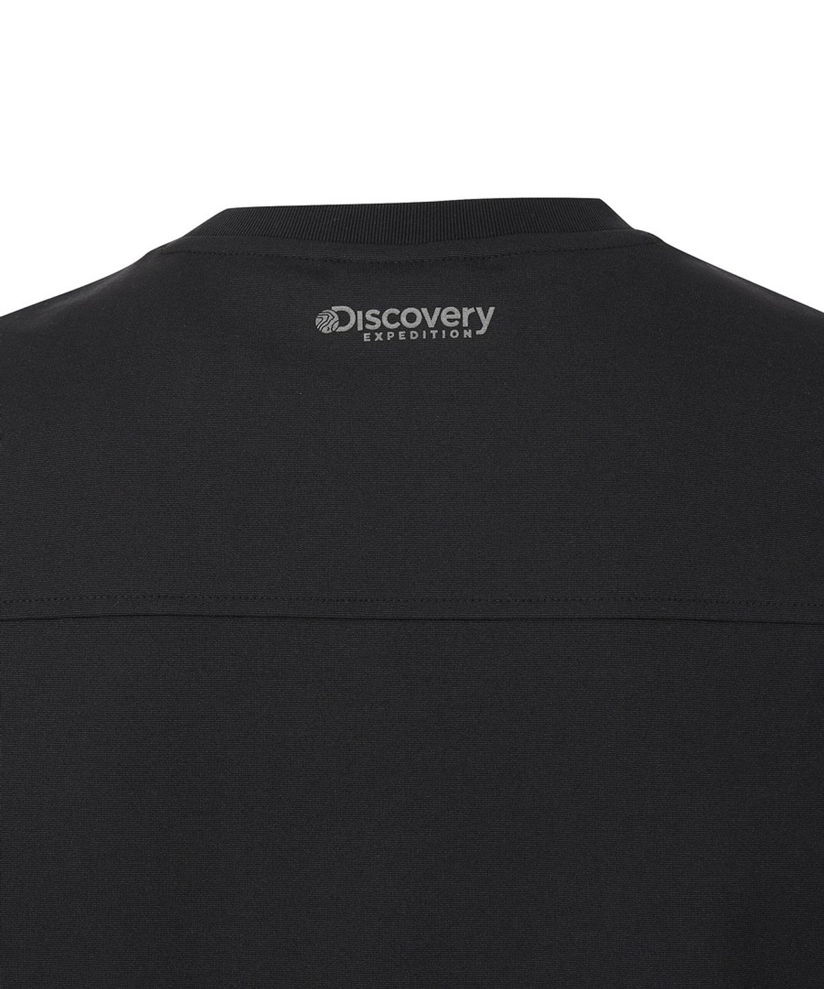 디스커버리 익스페디션(DISCOVERY EXPEDITION) 남성 프레시벤트 니트 트레이닝 포켓 반팔 티셔츠 (BLACK)