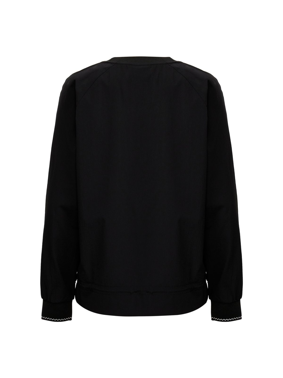 와이드앵글(WIDEANGLE) CO 스몰 아트웍 우븐 라운드넥 L_Black