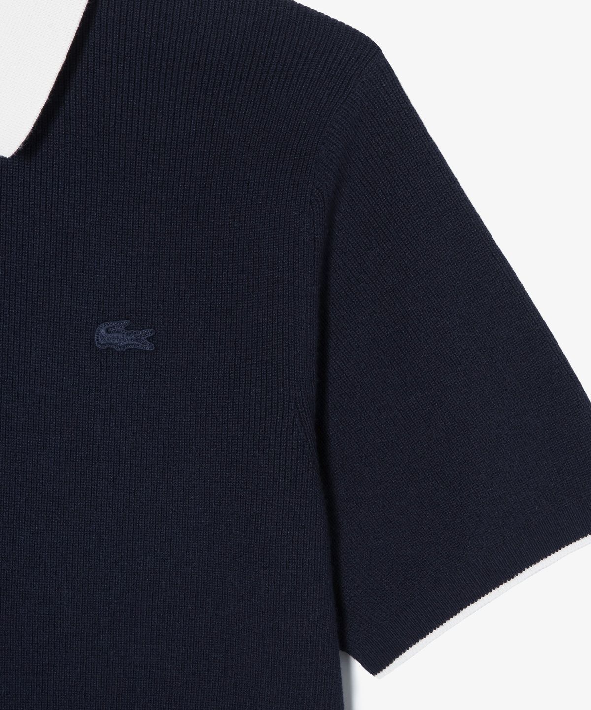 라코스테(LACOSTE) 남성 립조직 카라 연사 반팔 스웨터 폴로 셔츠 PH943E-56G 166