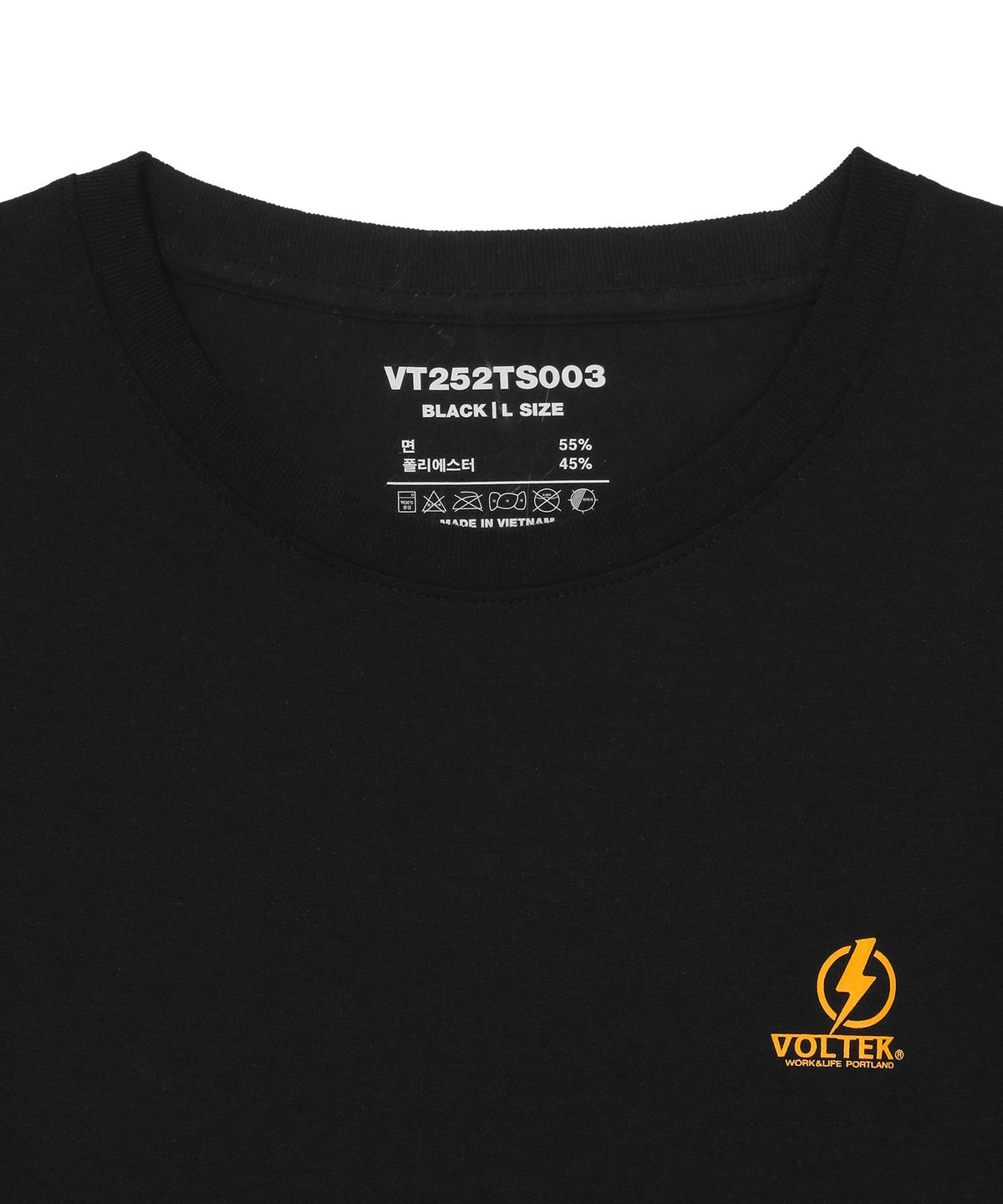 볼텍(VOLTEK) 포틀랜드 워커스 라운드 반팔티(블랙)