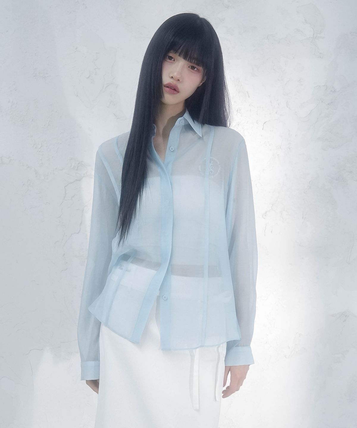 비바셔스(VIVACIOUS) 뉘 시스루 핀턱 라인 셔츠_3Colors