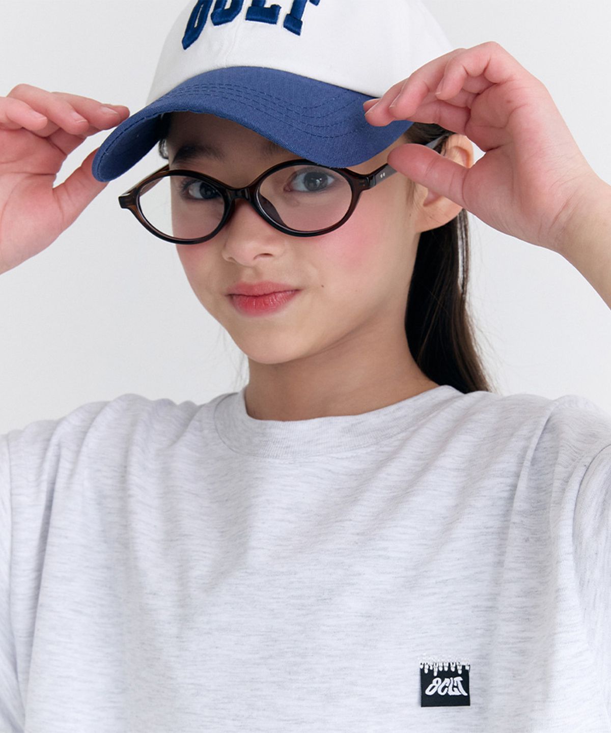 오실롯 주니어(OCELOT JUNIOR) F30 포인트라벨 반팔 (라이트그레이)