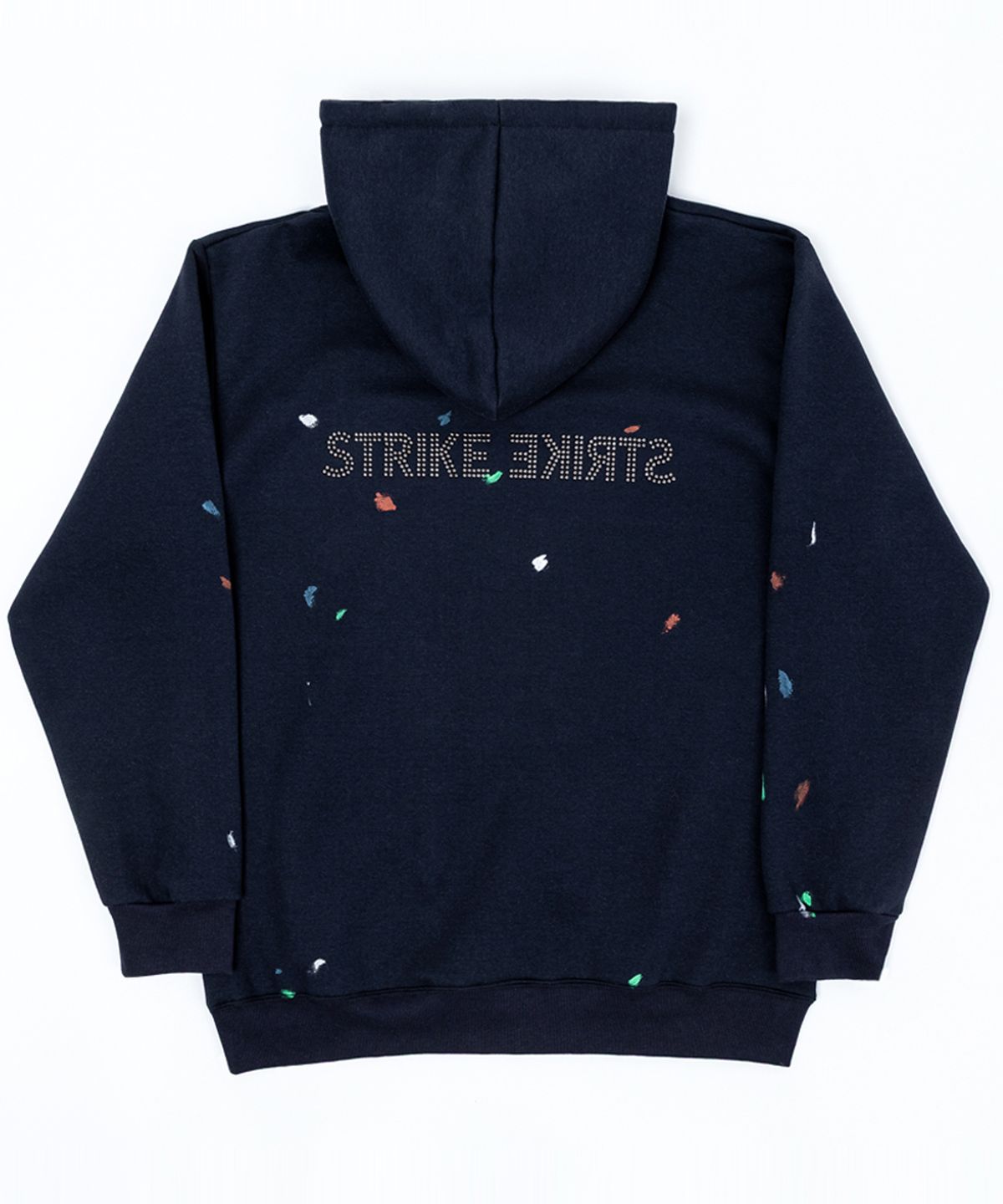 스트라이크(STRIKE) Artistic Stud & Paint Hooded Sweatshirt (NAVY)