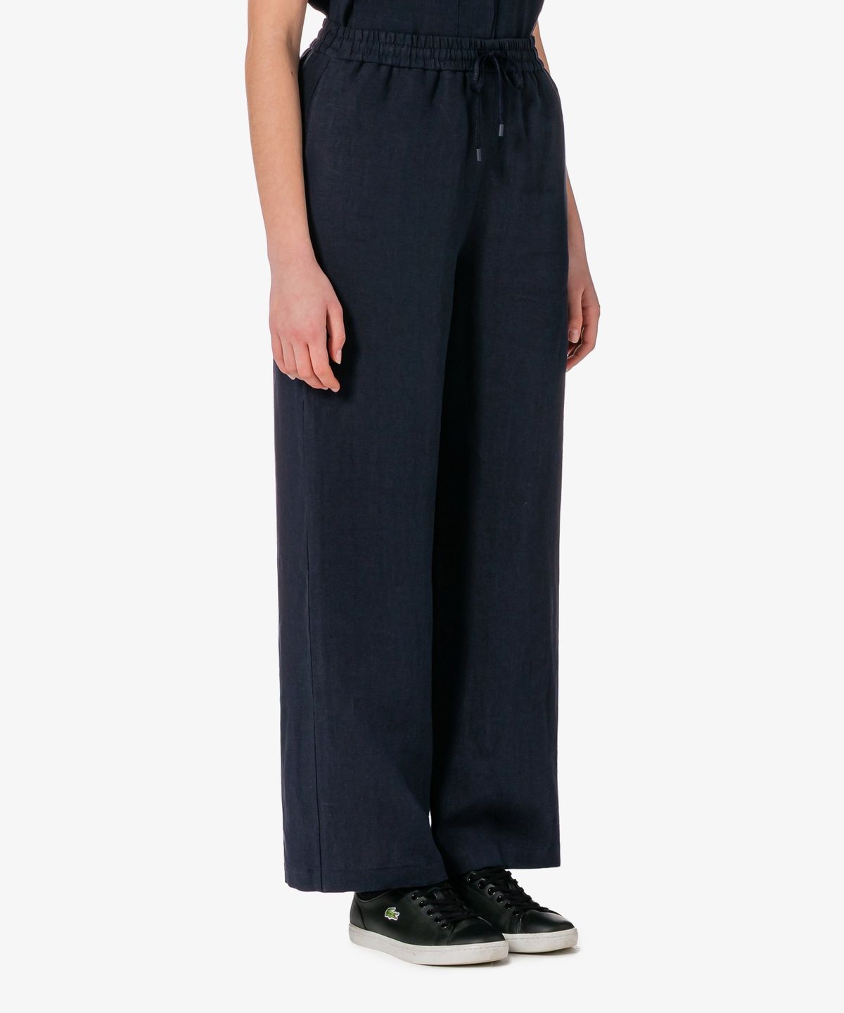 라코스테(LACOSTE) 여성 린넨 밴딩 와이드 팬츠 HF611E-56G HDE