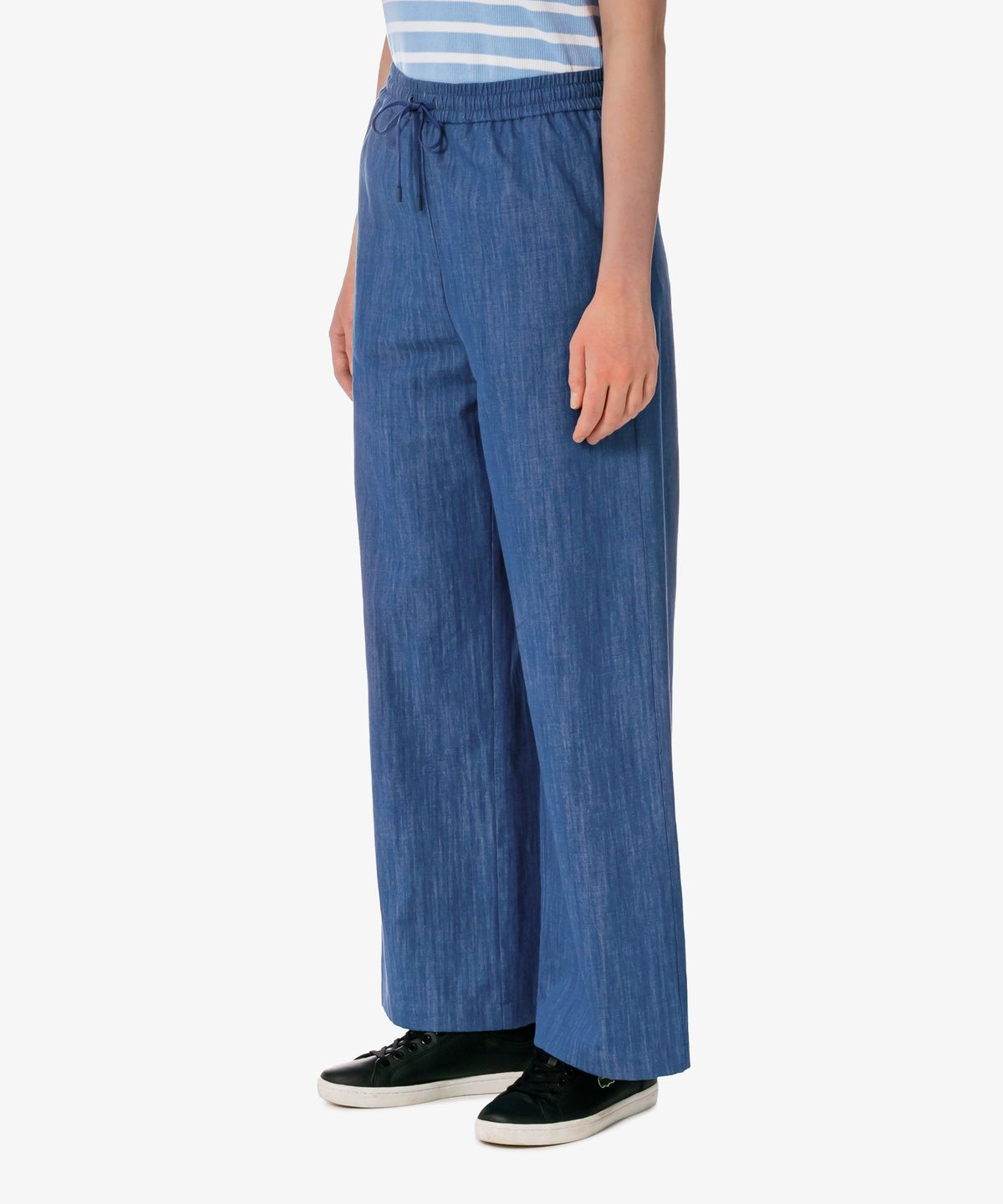 라코스테(LACOSTE) 여성 린넨 밴딩 와이드 팬츠 HF611E-56G 36L