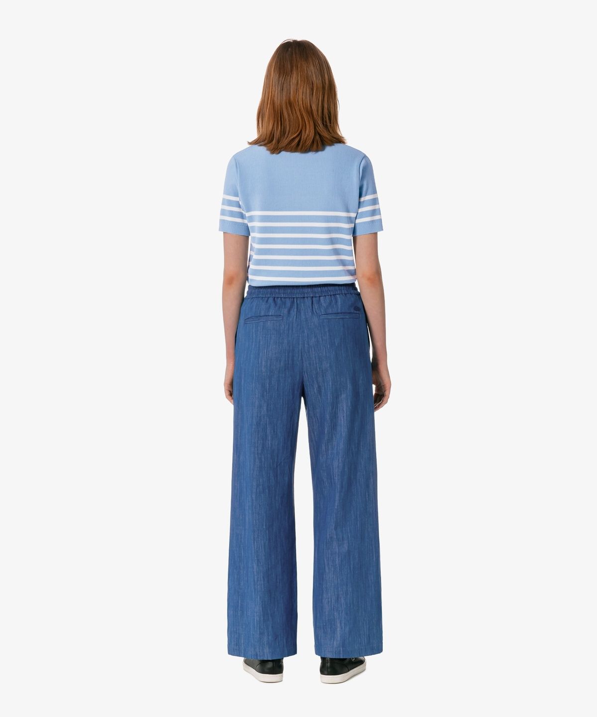 라코스테(LACOSTE) 여성 린넨 밴딩 와이드 팬츠 HF611E-56G 36L
