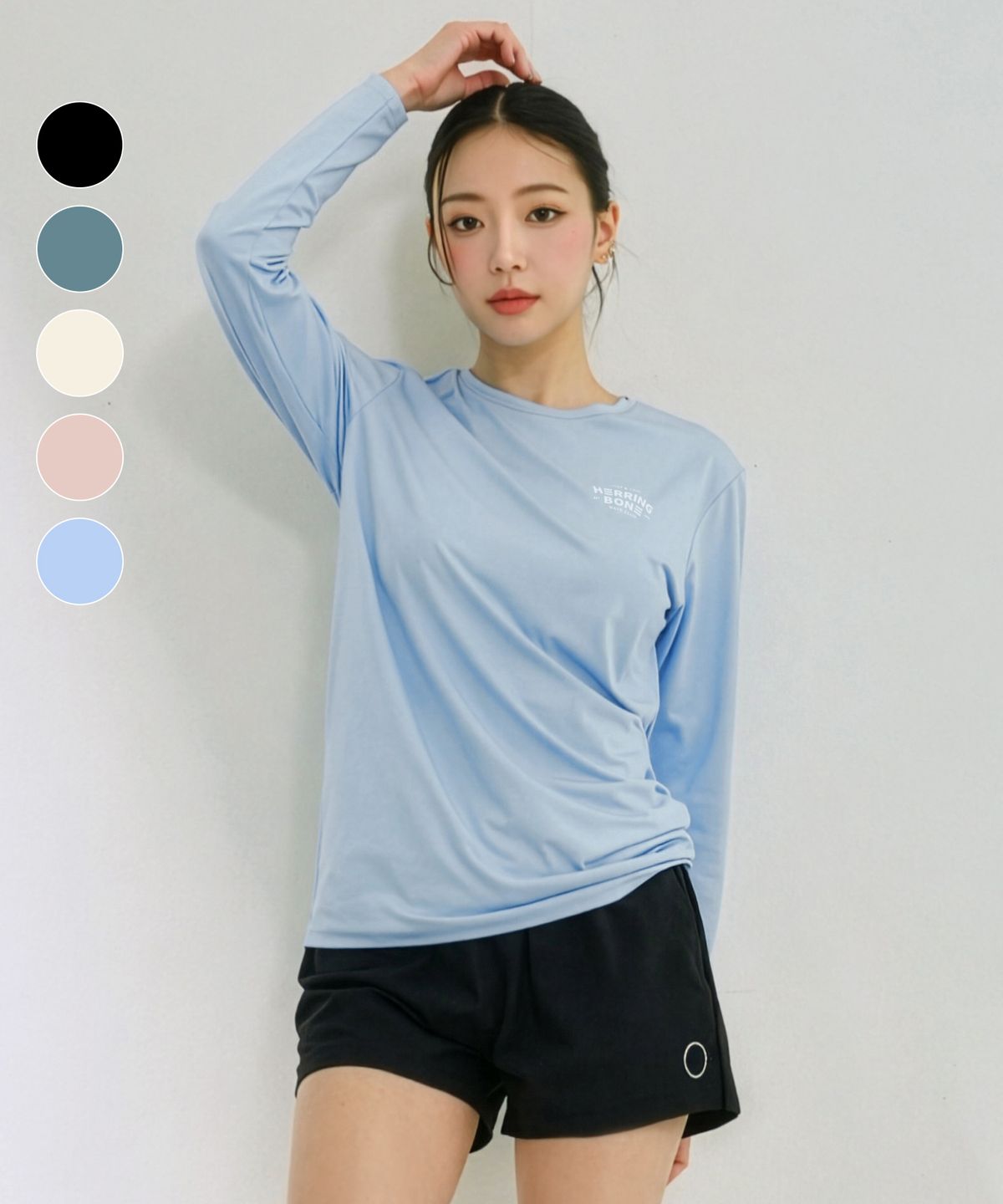 헤링본(HERRINGBONE) 여자 루즈핏 래쉬가드 빅로고 롱슬리브 (7color) / RJ408W