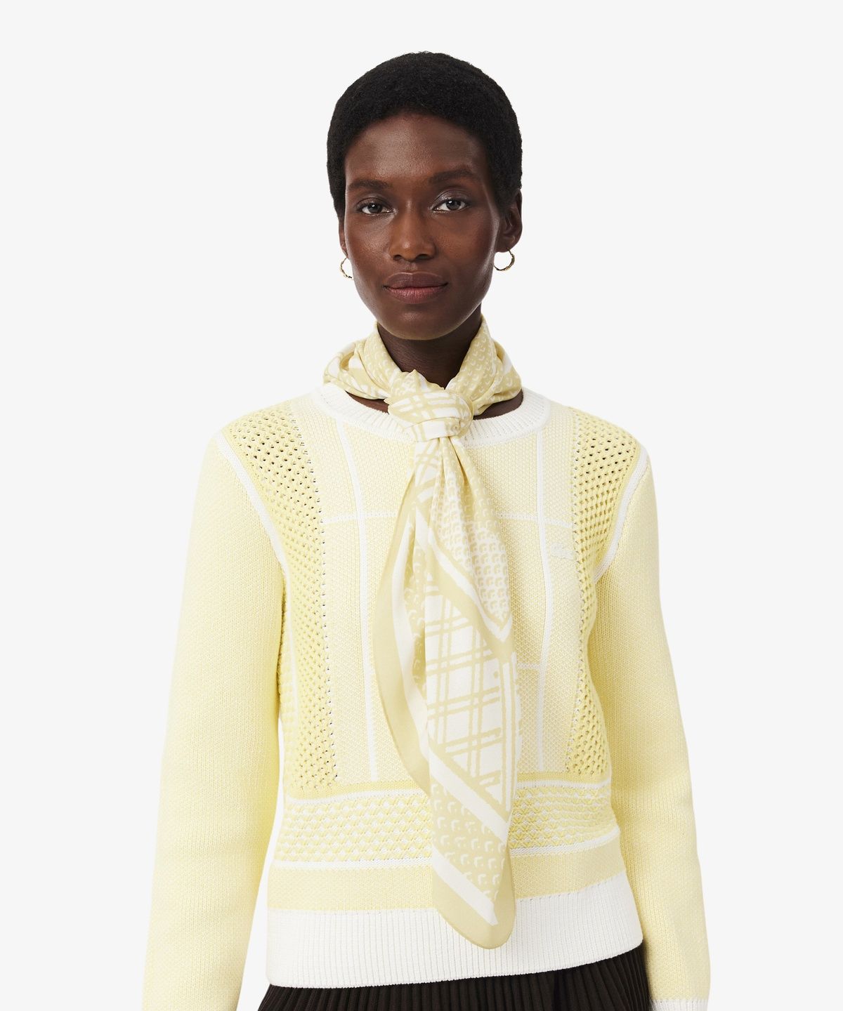 라코스테(LACOSTE) 여성 테니스 코트 프린트 스카프 RE1507-56G 48M