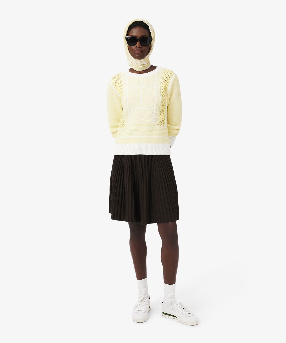 라코스테(LACOSTE) 여성 테니스 코트 프린트 스카프 RE1507-56G 48M