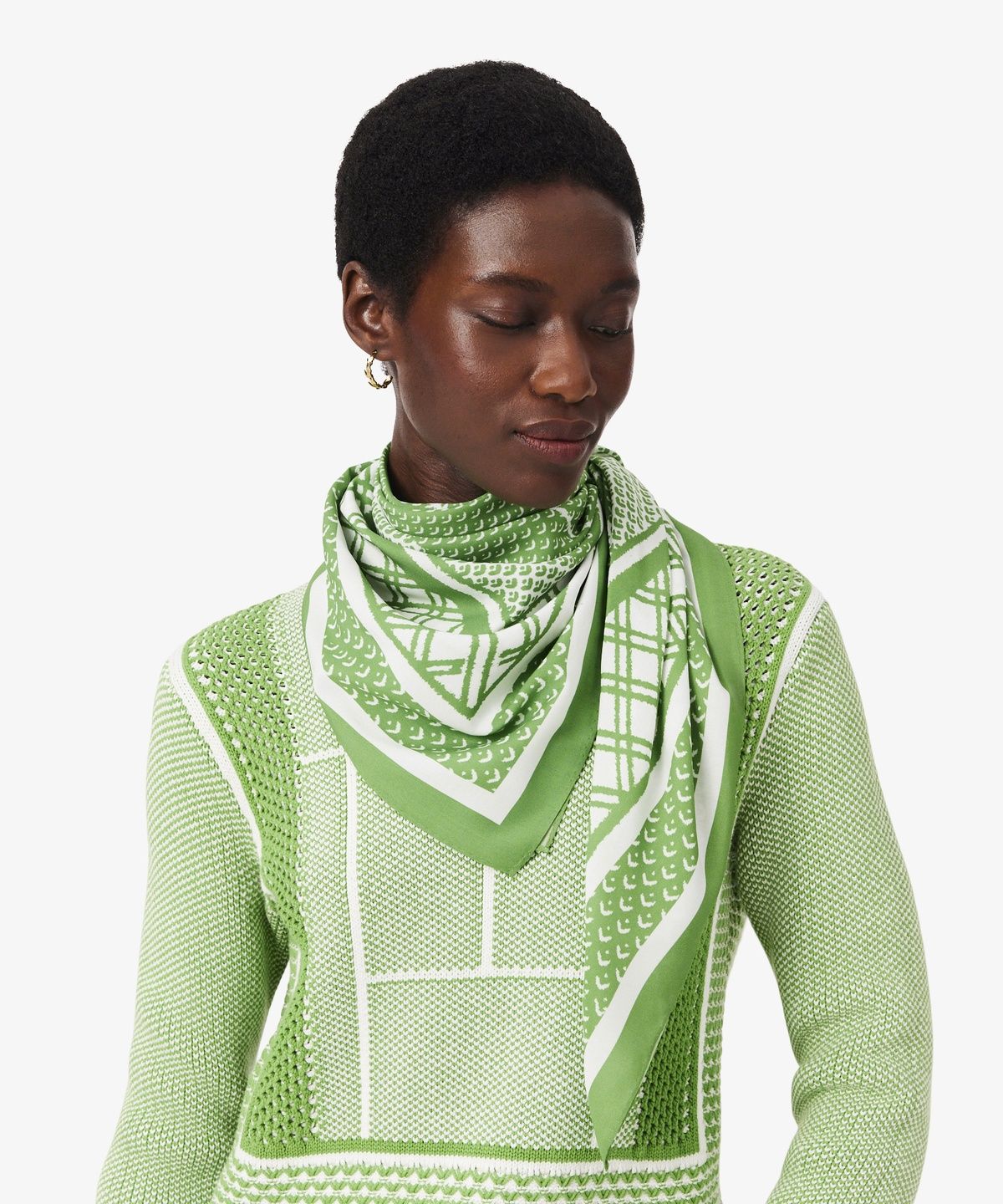 라코스테(LACOSTE) 여성 테니스 코트 프린트 스카프 RE1507-56G 4SI