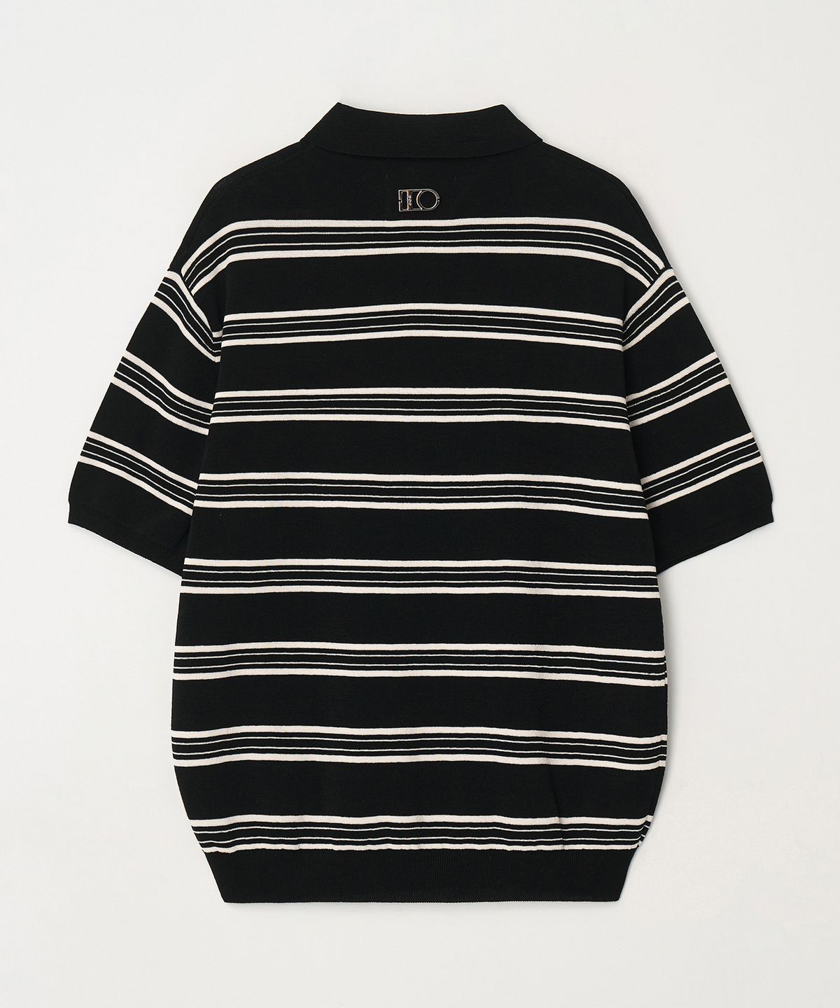 디써티원(DTHIRTYONE) Color Striped Short Sleeve Knit Polo (BLACK)
