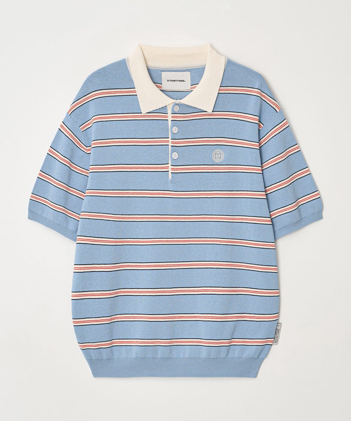 디써티원(DTHIRTYONE) Color Striped Short Sleeve Knit Polo (BLUE)