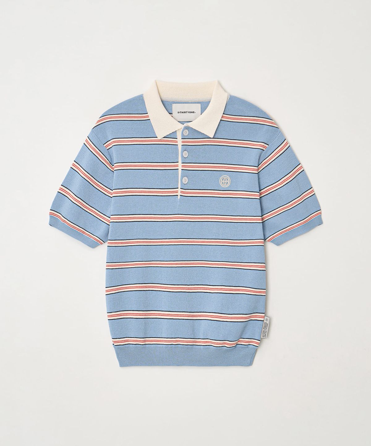 디써티원(DTHIRTYONE) Color Striped Short Sleeve Knit Polo (BLUE)